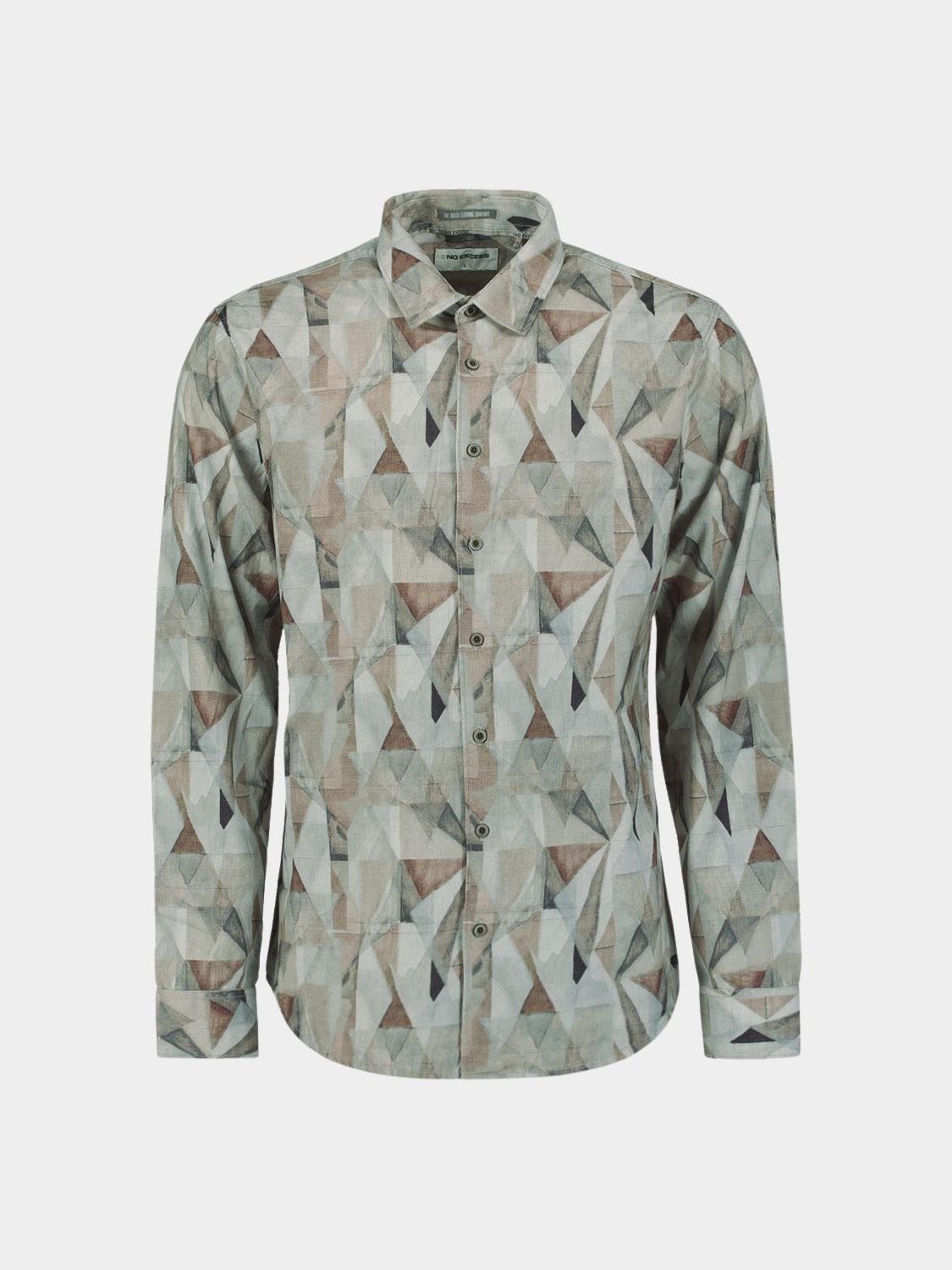 No Excess Casual hemd lange mouw Bruin  29430923/044