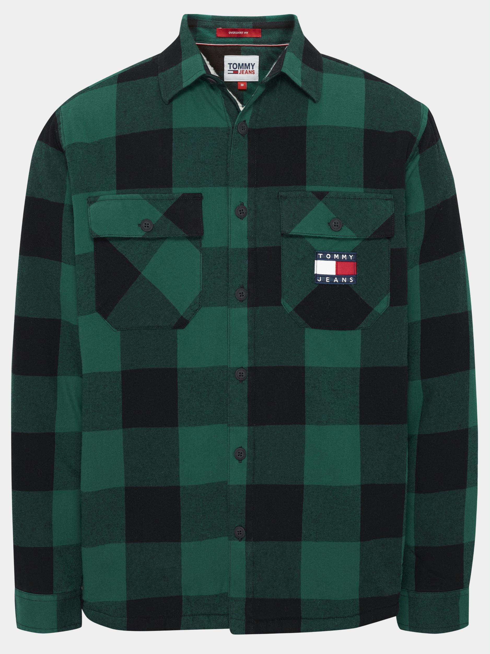 Tommy Jeans Casual hemd lange mouw Groen TJM sherpa flannel overshirt DM0DM15132/L6O