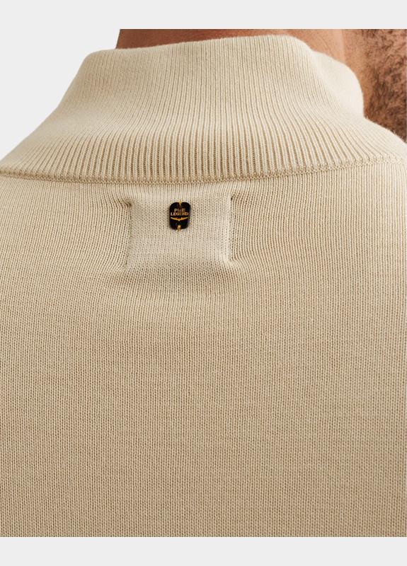 PME Legend Half Zip Beige Half zip collar cotton modal PKW2602328/7013