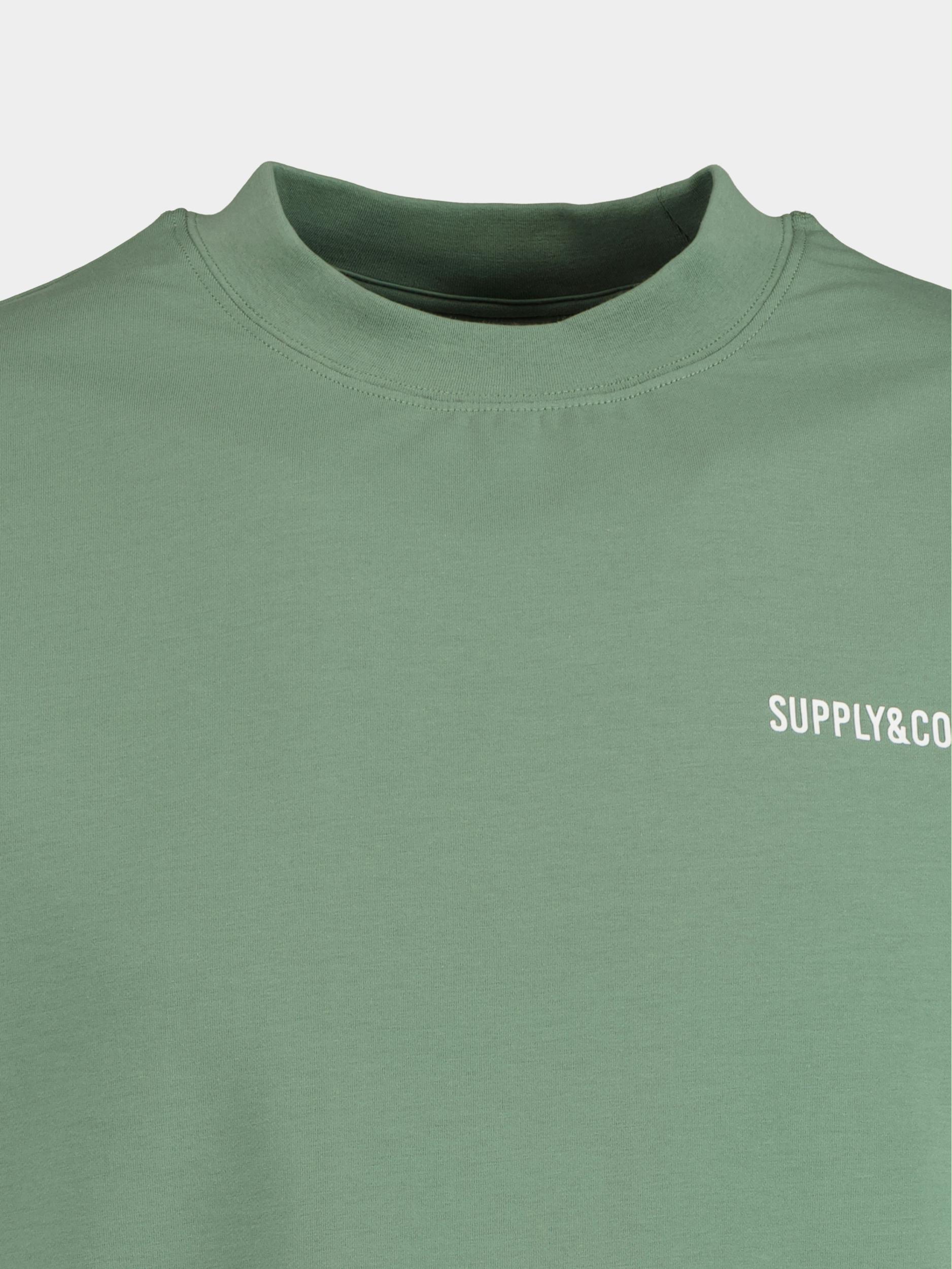 Supply & Co. T-shirt korte mouw Groen Basic Tee Chest Logo 22108BA51/903 dusty green