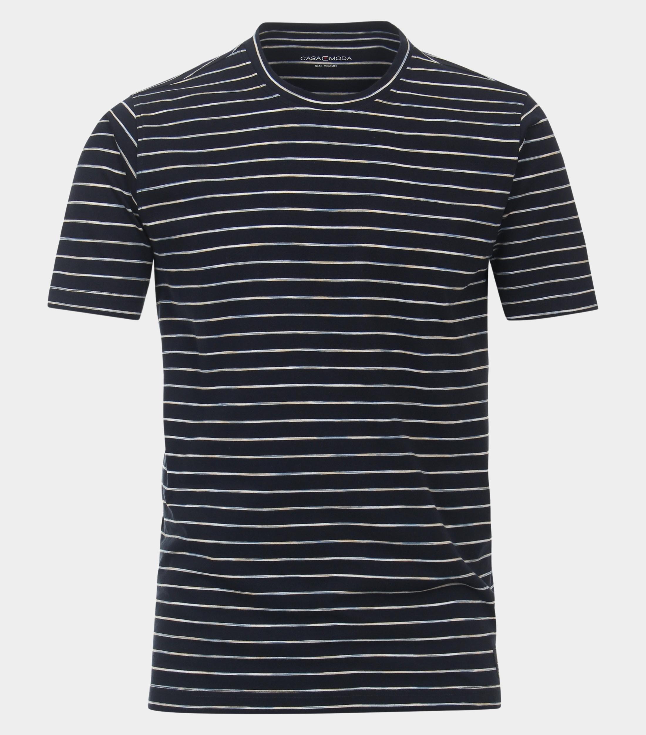 Casamoda T-shirt korte mouw Blauw T-Shirt,O-Neck 934058700/105