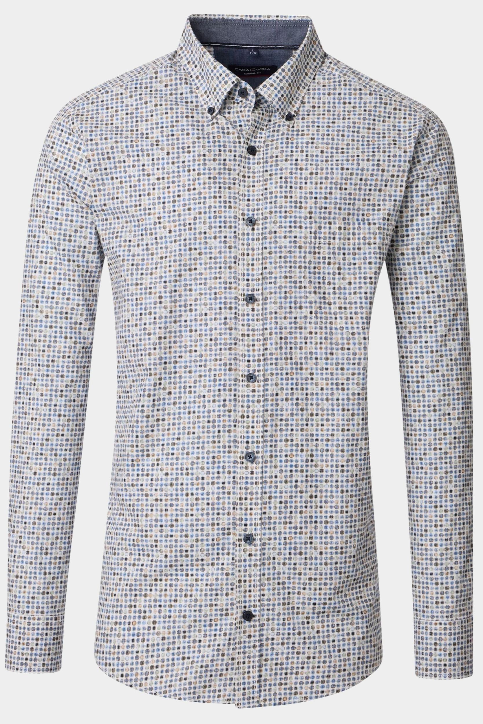 Casamoda Casual hemd lange mouw Bruin B.D. Casual Fit 454484200/200