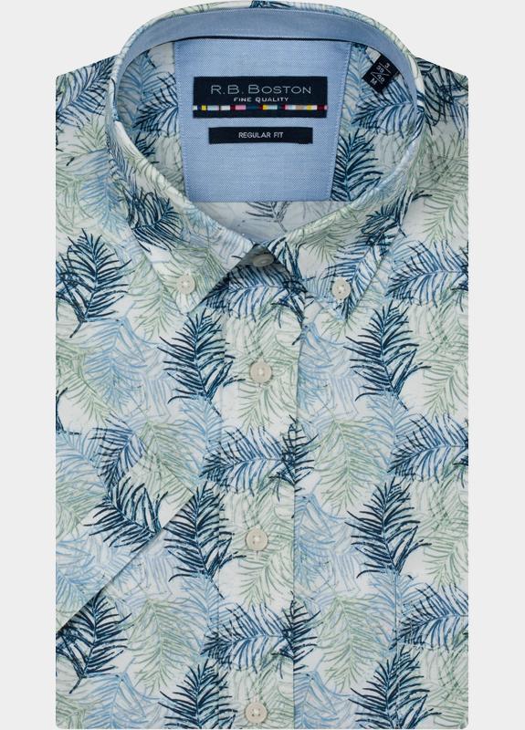 R.B. Boston overhemd korte mouw heren Groen Marshall SS Button Down 616670/726