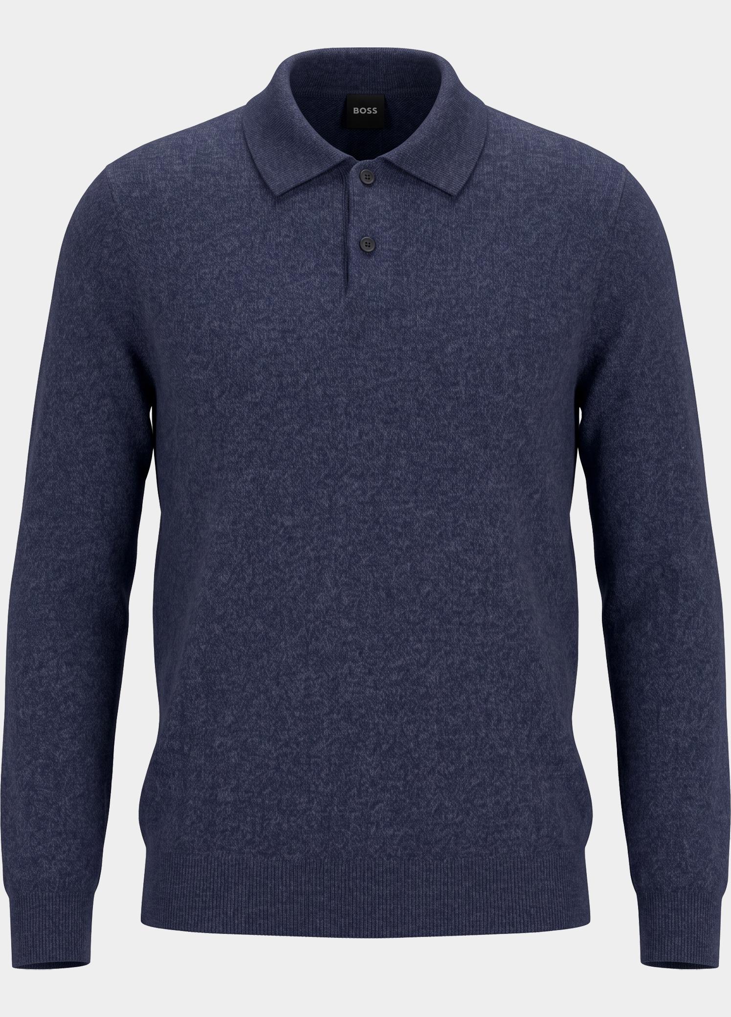 BOSS Black Polo lange mouwen heren Blauw C-Folpe 10282645 01 50570662/406