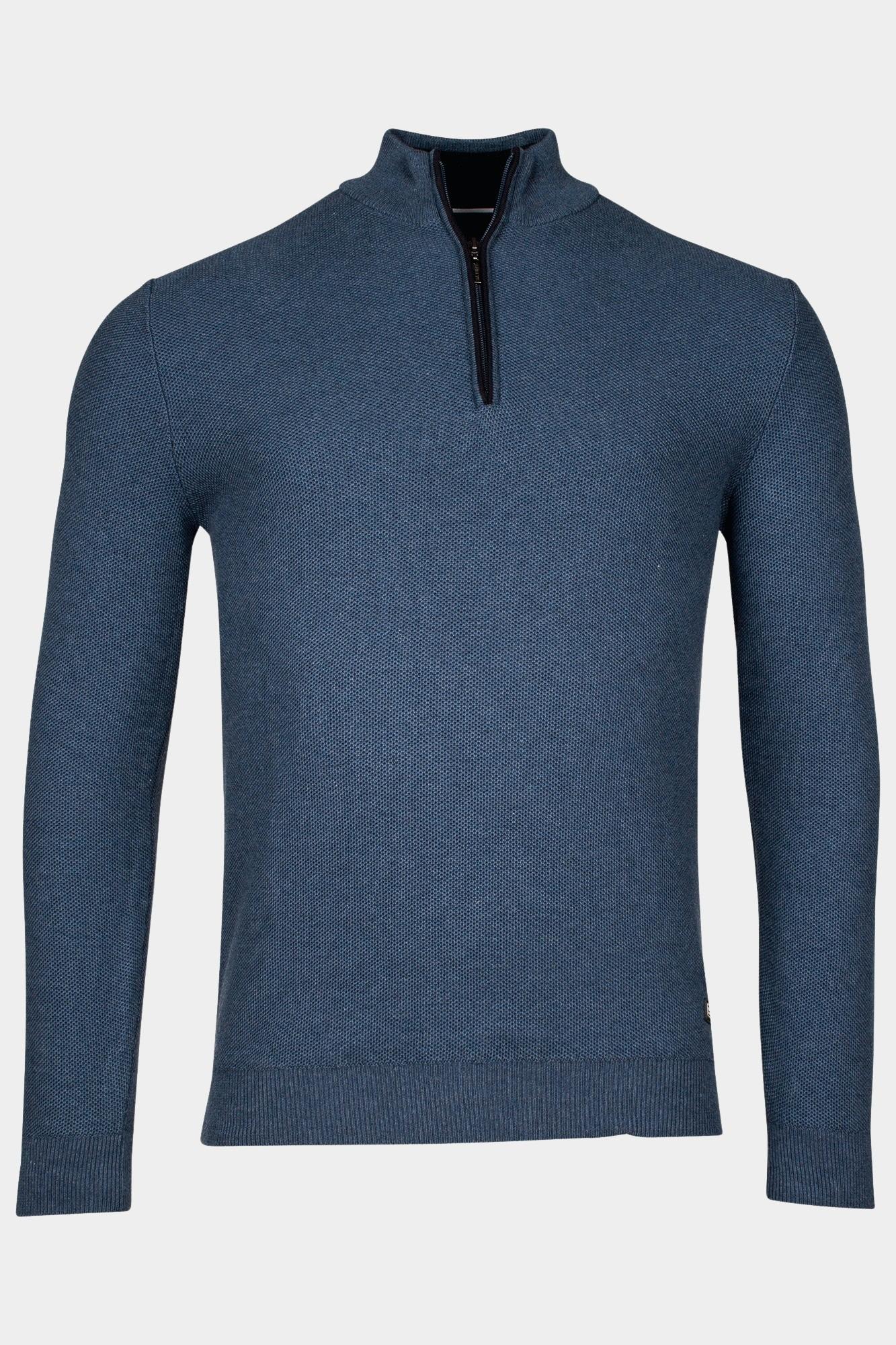 Baileys Half Zip Blauw Pullover 1/2 Zip  12gg, struc 518491/675