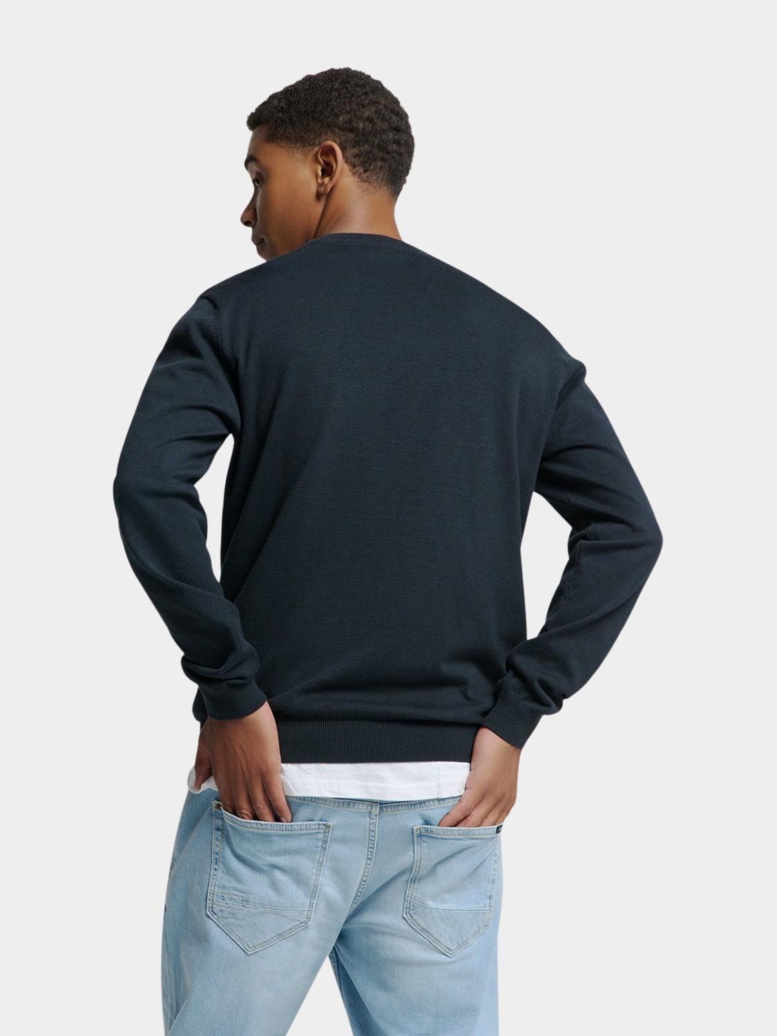 No Excess Pullover Blauw Pullover Crewneck 2 Coloured N2180/078
