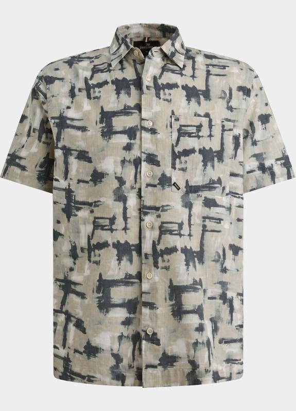 Vanguard Casual hemd korte mouw Grijs Short Sleeve Shirt Print on s VSIS2604268/9089