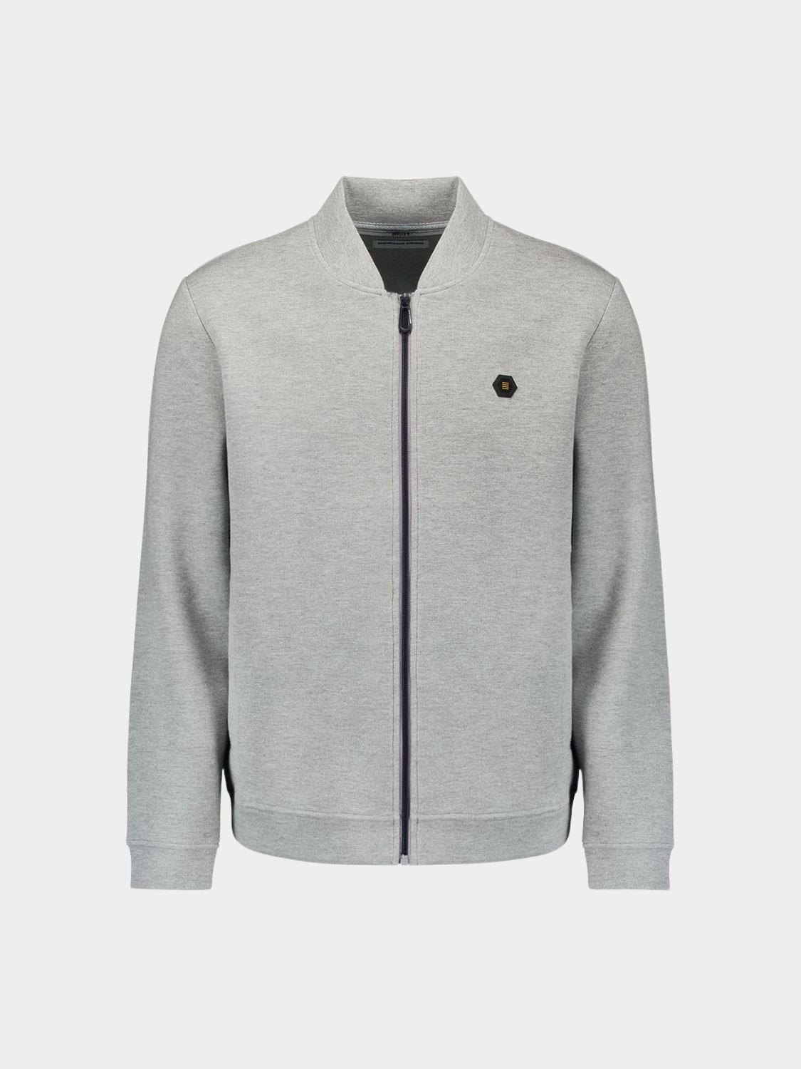 No Excess Vest Grijs Sweater Full Zipper Pique Bom N1006/102