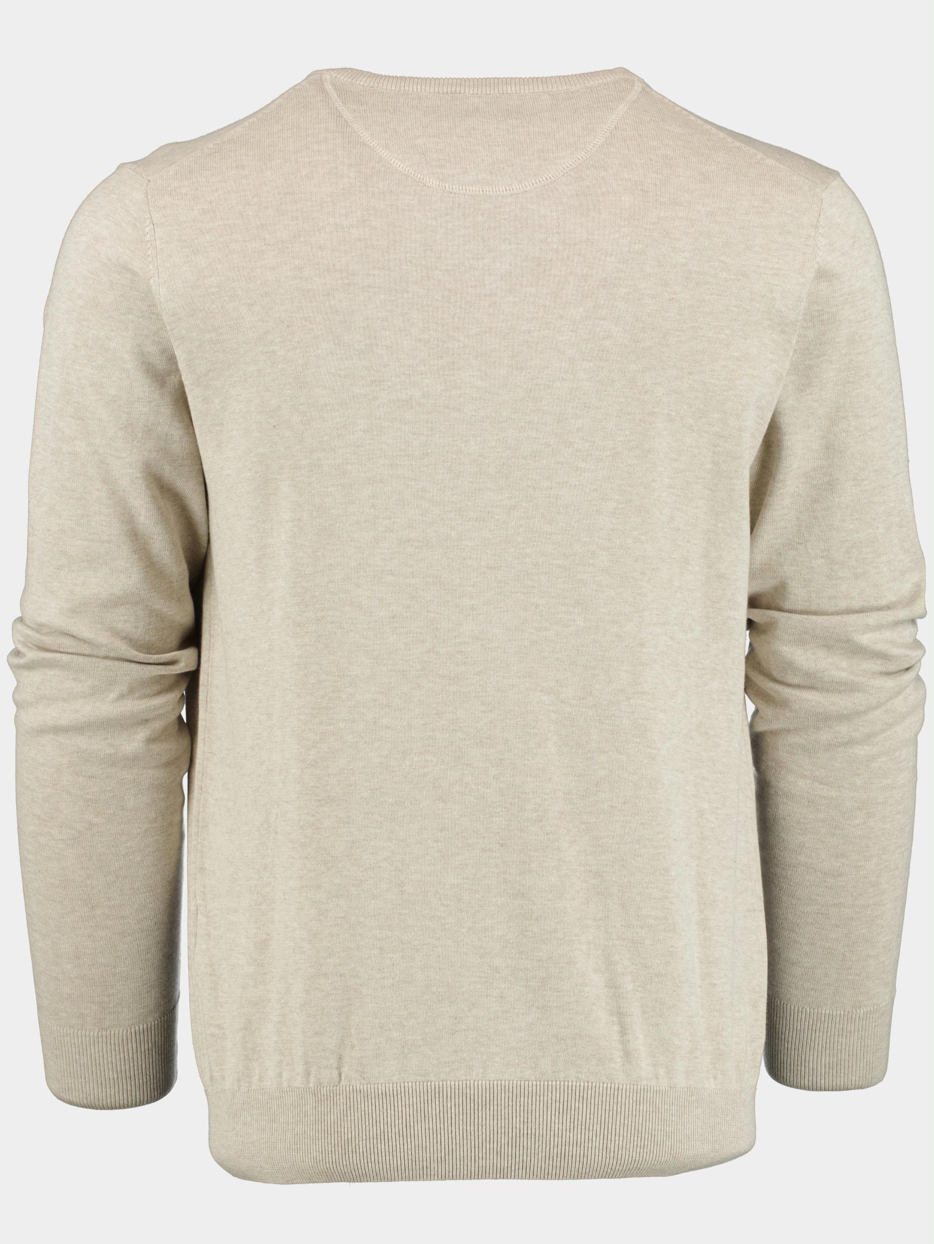 Bos Bright Blue Pullover Beige Vince V-neck Pullover Flatkni 23105VI01BO/820 sand