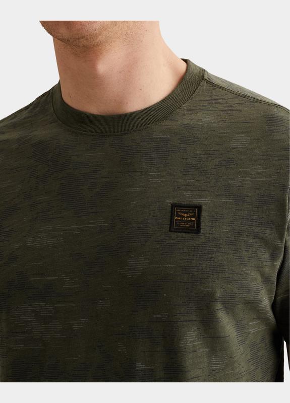PME Legend T-shirt korte mouw Groen Short sleeve r-neck aop cotto PTSS2603574/6150