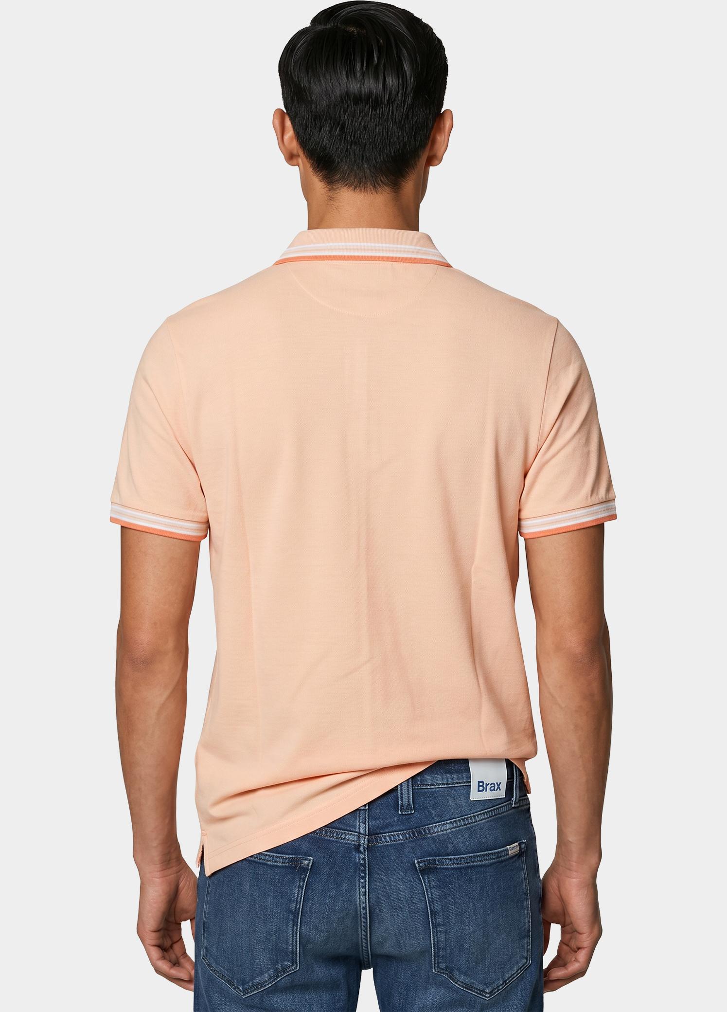Scotland Blue Polo heren Roze Brick Polo Plain Contrast Col SPE25108BR06SB/735 apricot