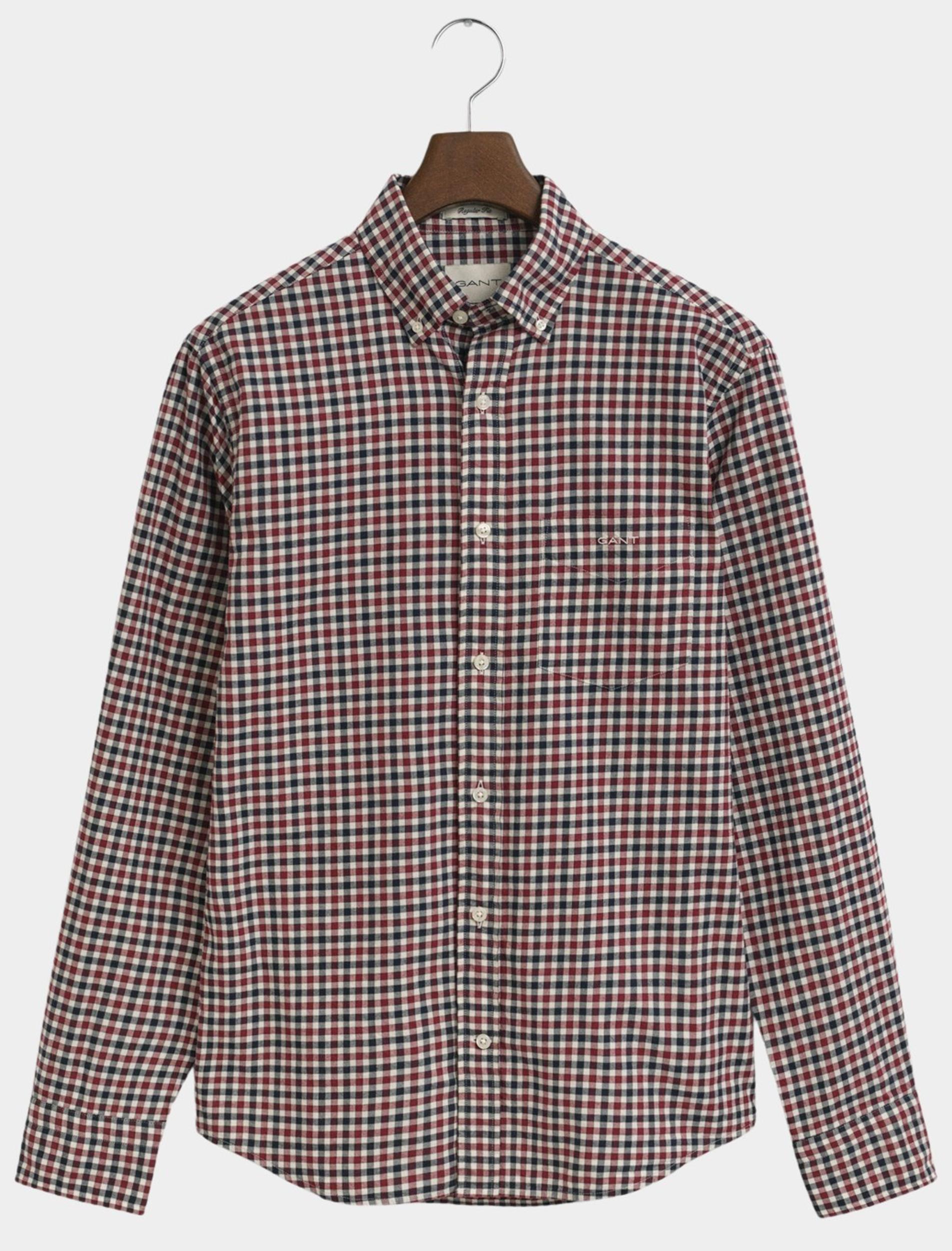 Gant Casual hemd lange mouw Rood Reg Twill Gingham Shirt 3250233/604