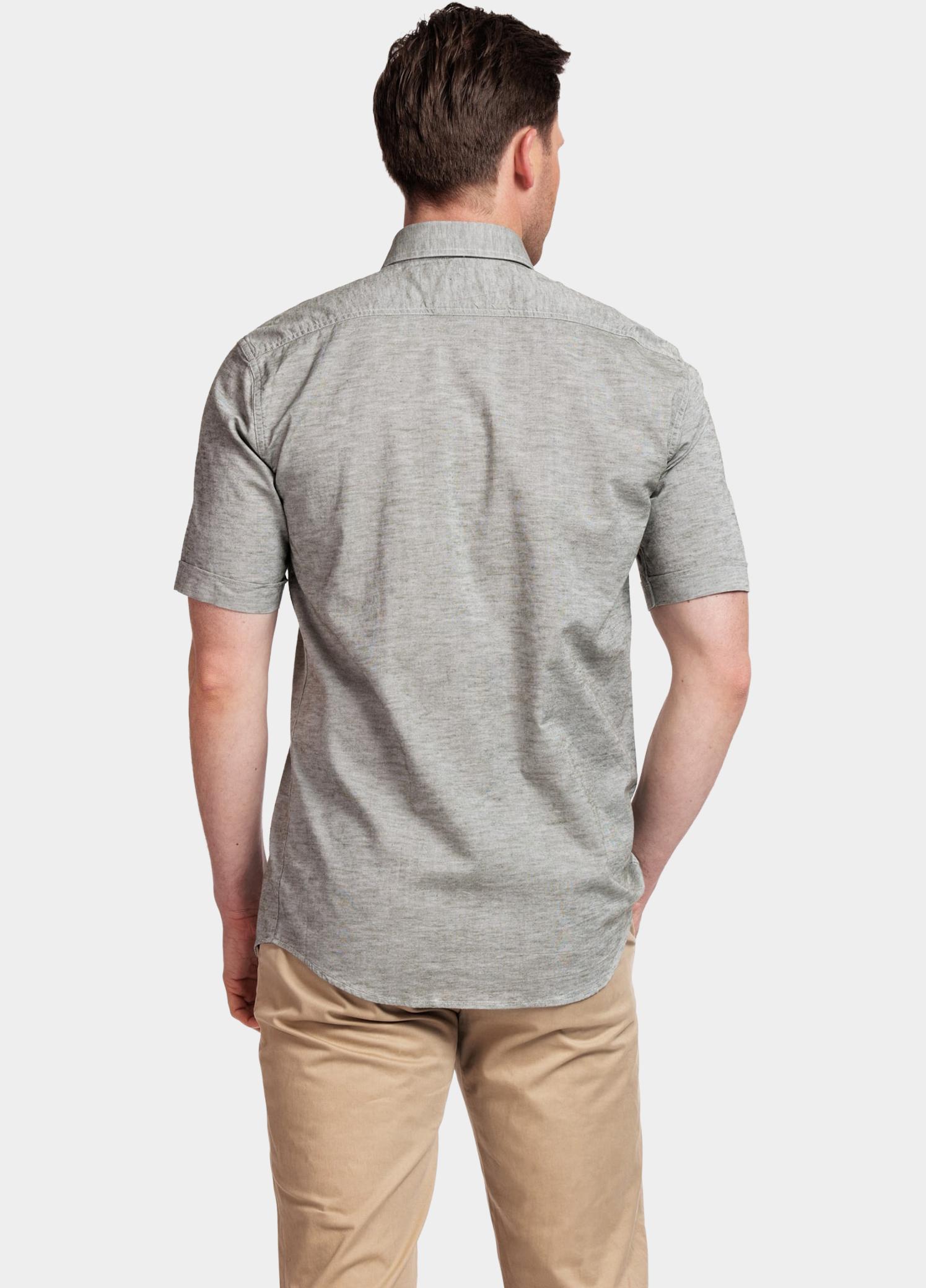 Giordano overhemd korte mouw heren Groen League, SS Button Down Solid 416001/75