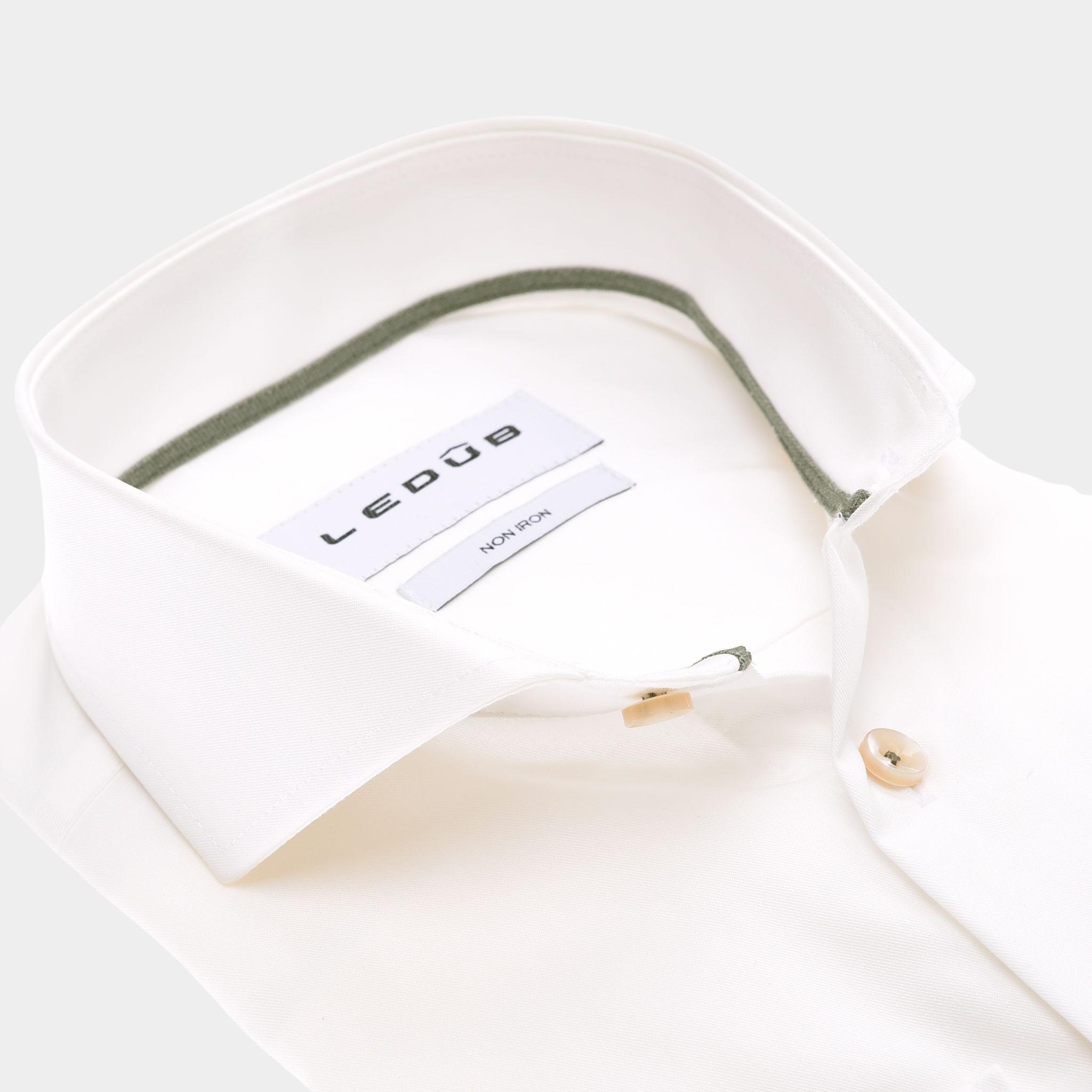 Ledub Business hemd lange mouw Beige  0142941/920-550-000