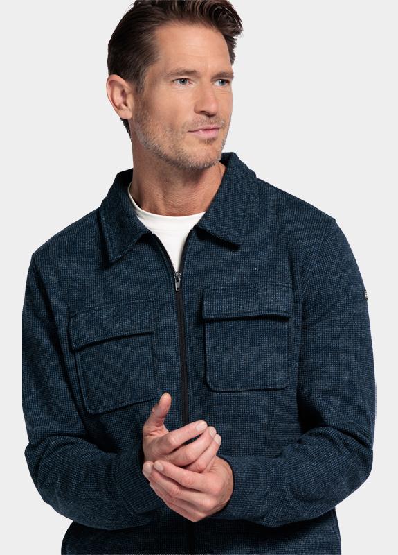 Baileys Vest Blauw Sweat Cardigan Zip - Polo Col 522249/60