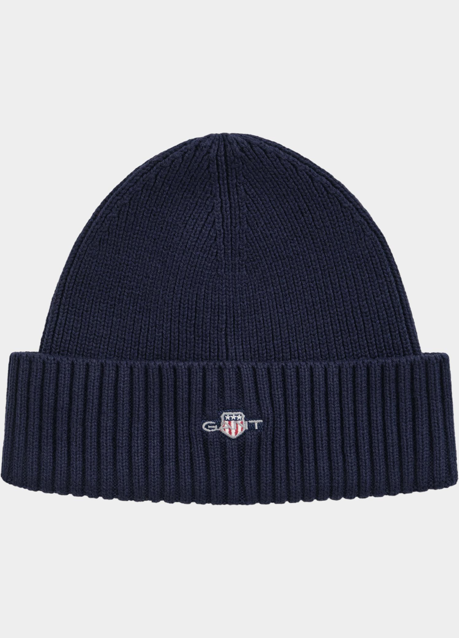 Gant Muts Blauw Cotton Blend Logo Beanie 9910054/410