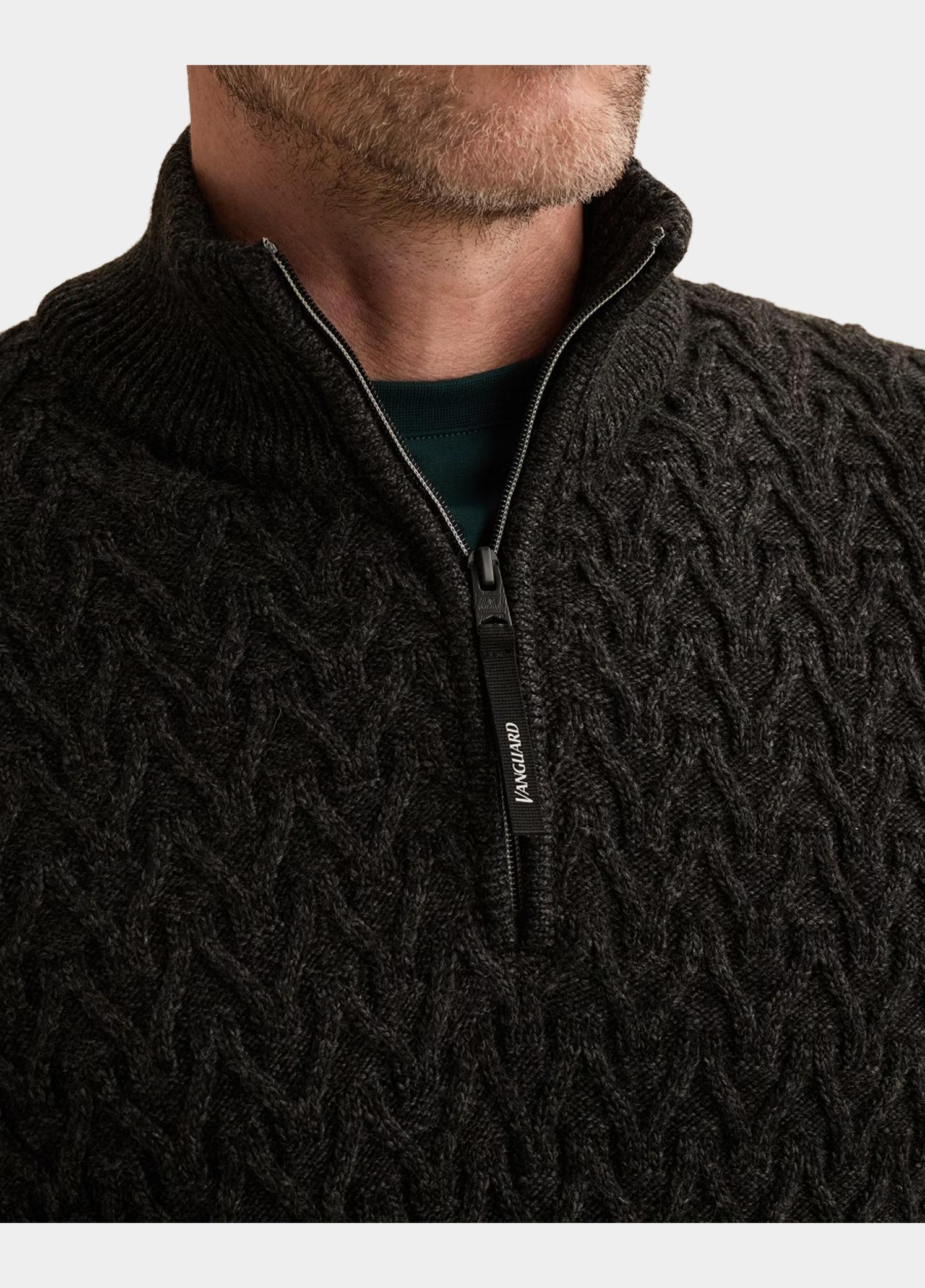 Vanguard Half Zip Zwart Half zip collar wool blend VKW2609336/9141