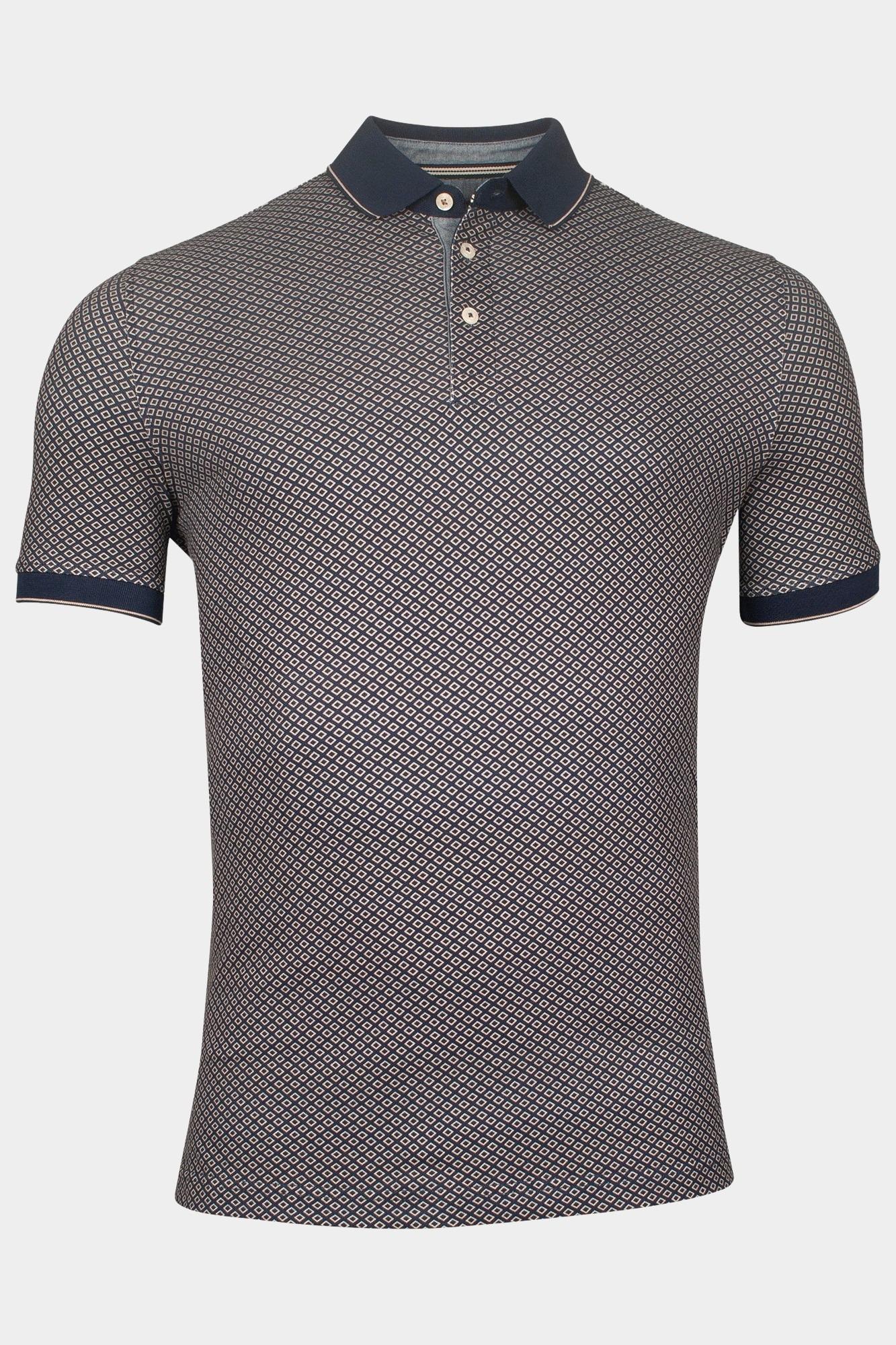 Baileys Polo korte mouw Beige Poloshirt Pique with all over 515224/82
