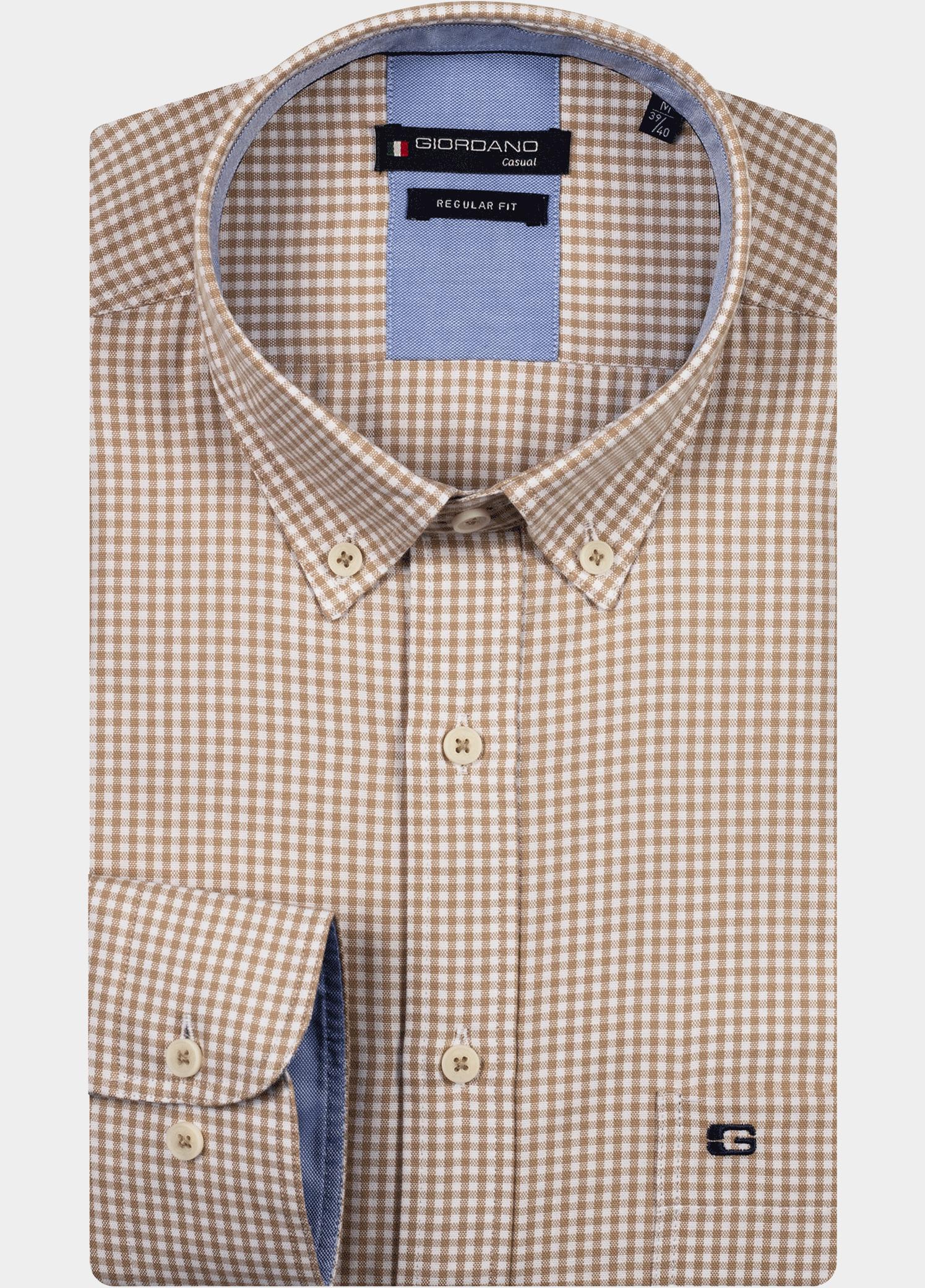 Giordano Overhemd heren Wit Ivy long sleeve button down o 517331/81