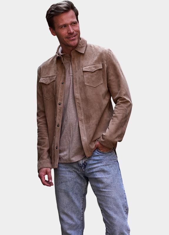 Donders 1860 Leren jas heren Beige Leather Jacket 52680/401