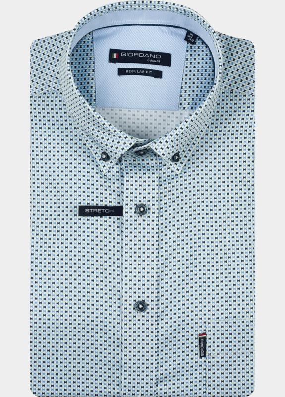 Giordano overhemd korte mouw heren Groen League Short Sleeve Button Do 616026/70