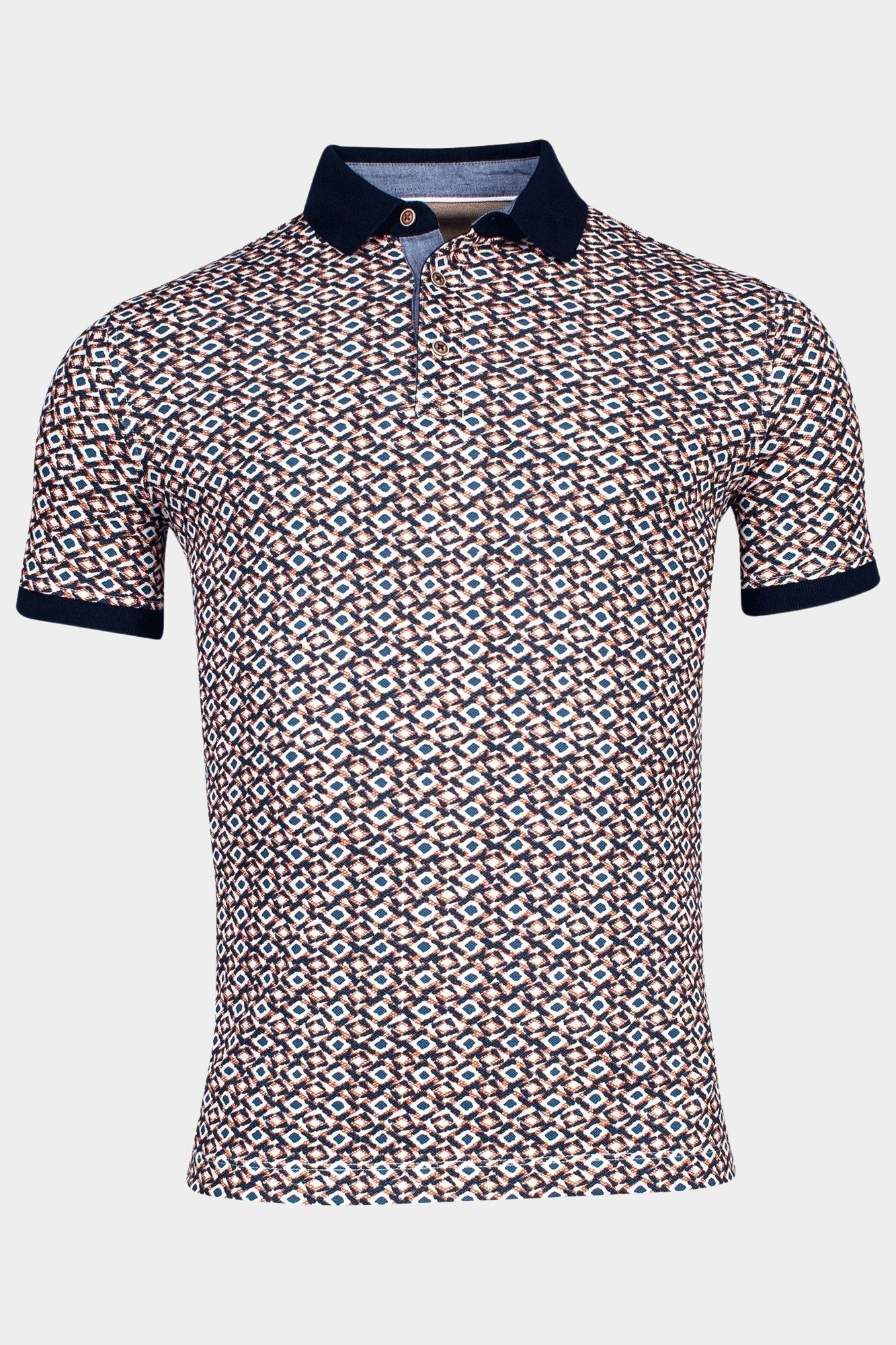 Baileys Polo korte mouw Rood Poloshirt Pique all over prin 415225/85