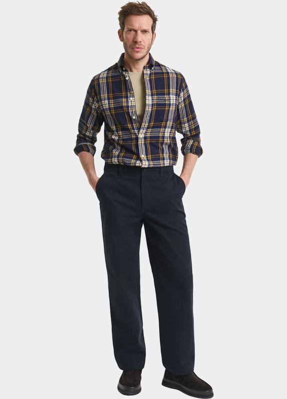 Gant Casual hemd lange mouw Blauw Reg Windblown Flannel Check S 3250243/433