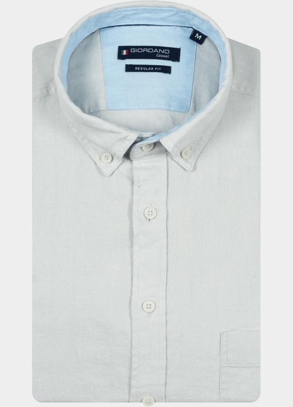 Giordano Overhemd heren Grijs Ivy Long Sleeve Button Down S 617009/91