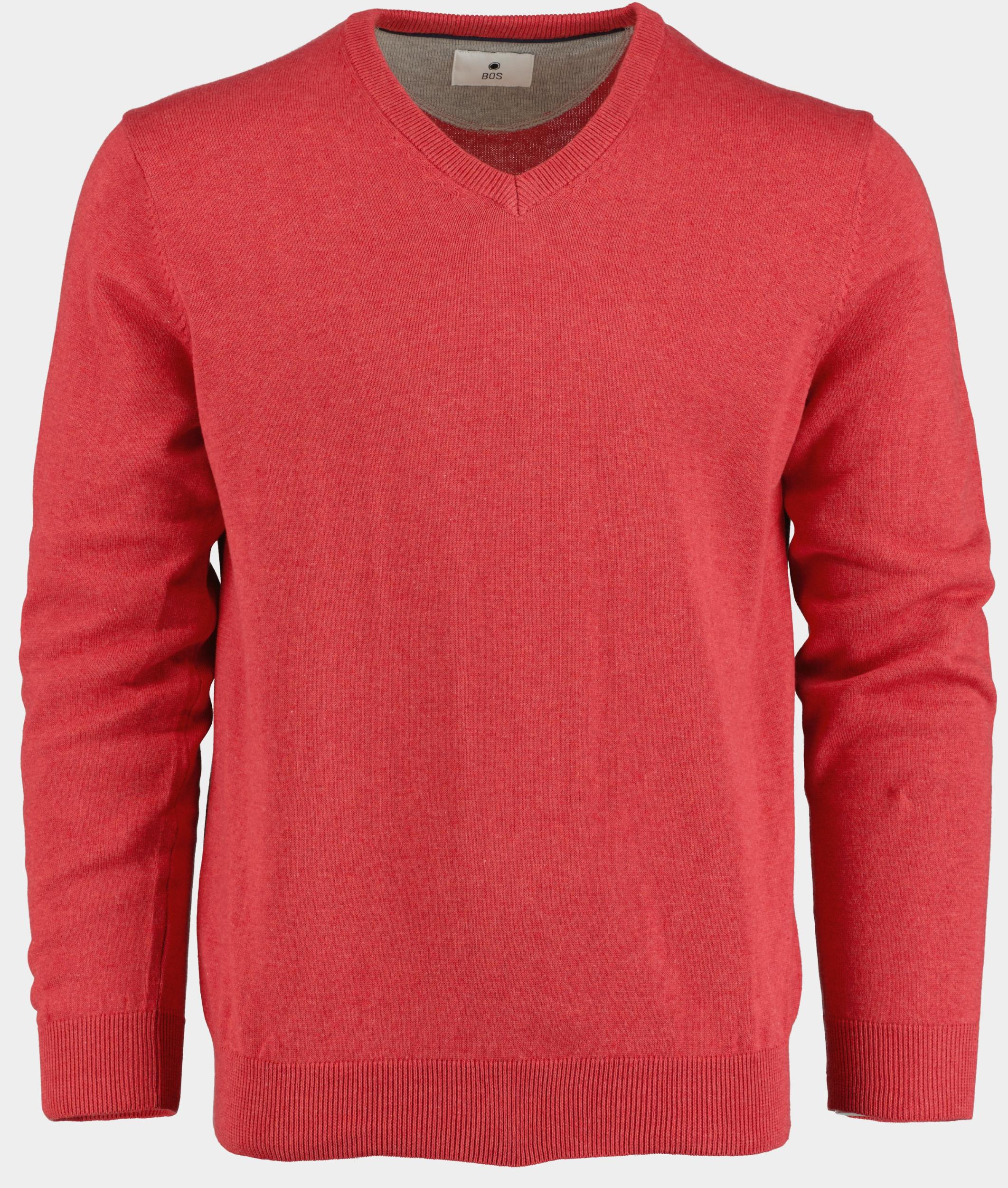 Bos Pullover Rood Cotton Regular Fit rood 518100CCT-13/335