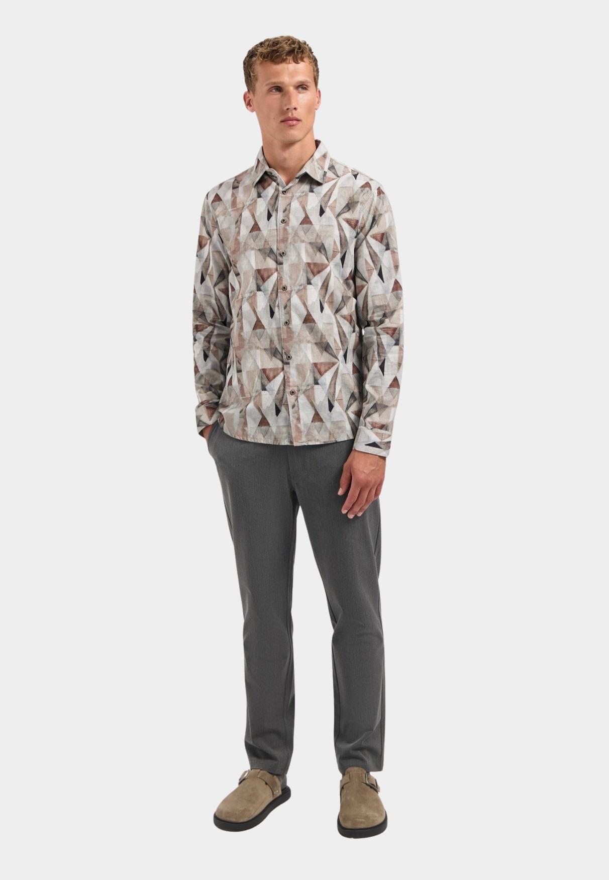 No Excess Casual hemd lange mouw Bruin  29430923/044