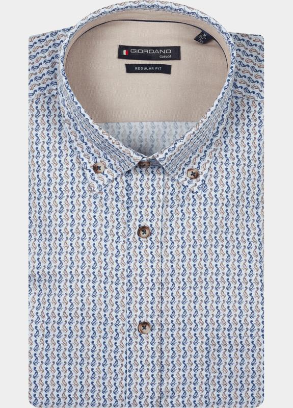 Giordano Overhemd heren Blauw Ivy Long Sleeve Button Down S 617051/60