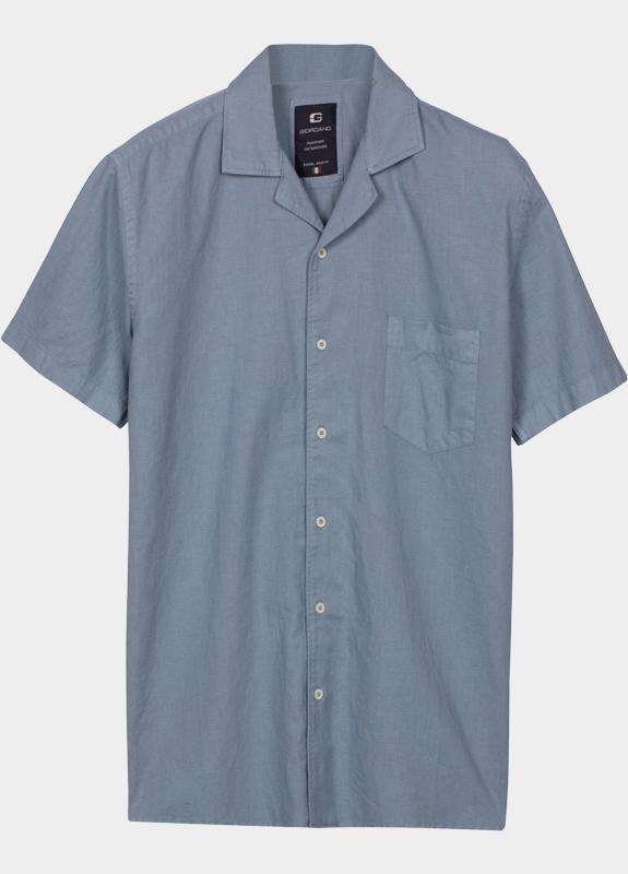 Giordano overhemd korte mouw heren Blauw Capri Short Sleeve Resort Gar 616002/64