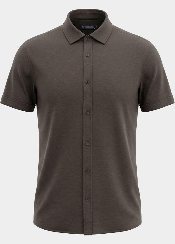 Bos overhemd korte mouw heren Bruin  3507/taupe