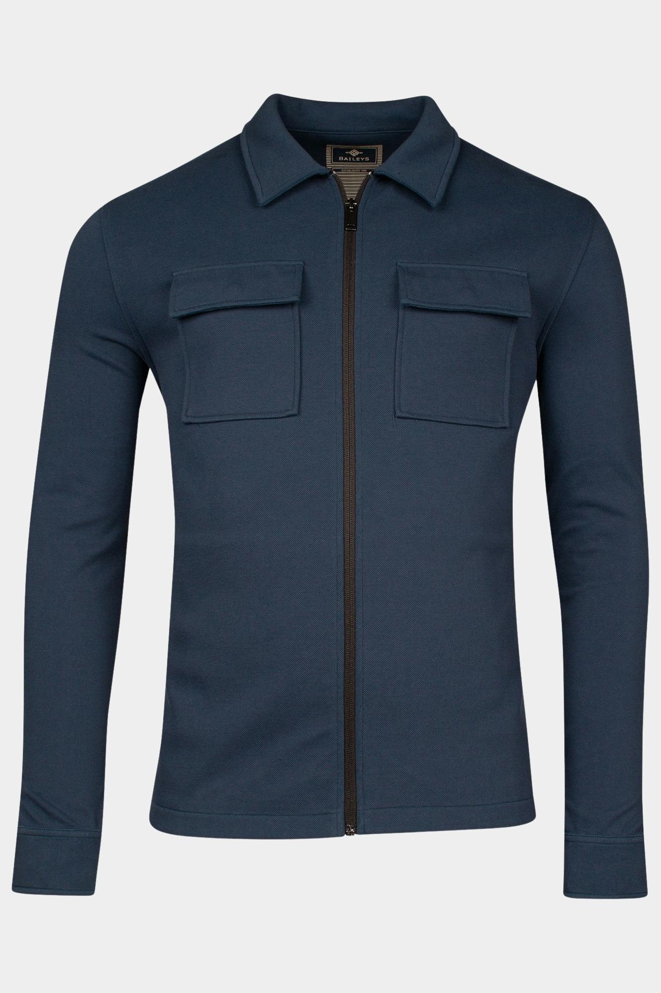 Baileys Overshirt Blauw Sweat Overshirt full zip up 512275/69