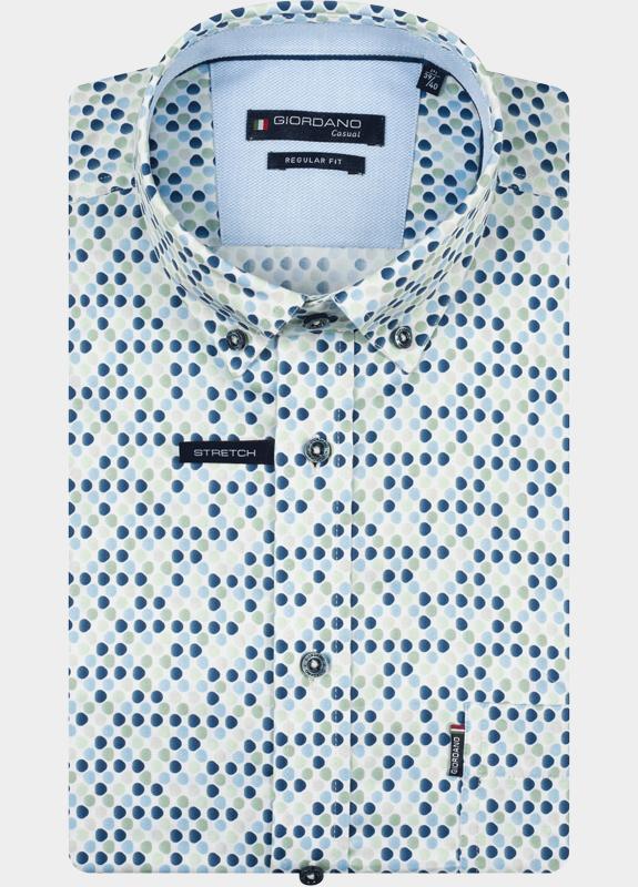 Giordano overhemd korte mouw heren Groen League Short Sleeve Button Do 616029/70