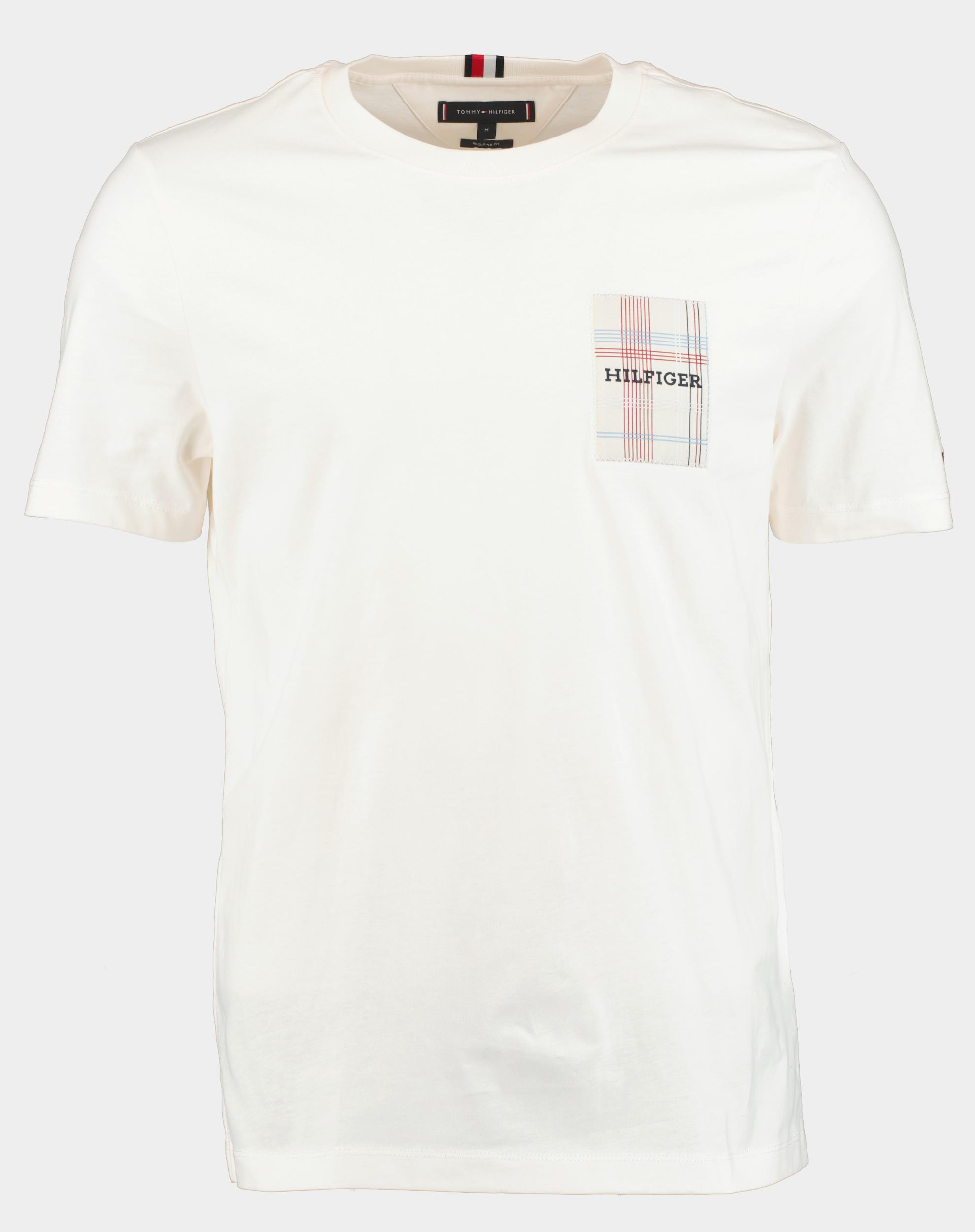 Tommy Hilfiger T-shirt korte mouw Wit Monotype Woven Label Tee MW0MW35459/YBR