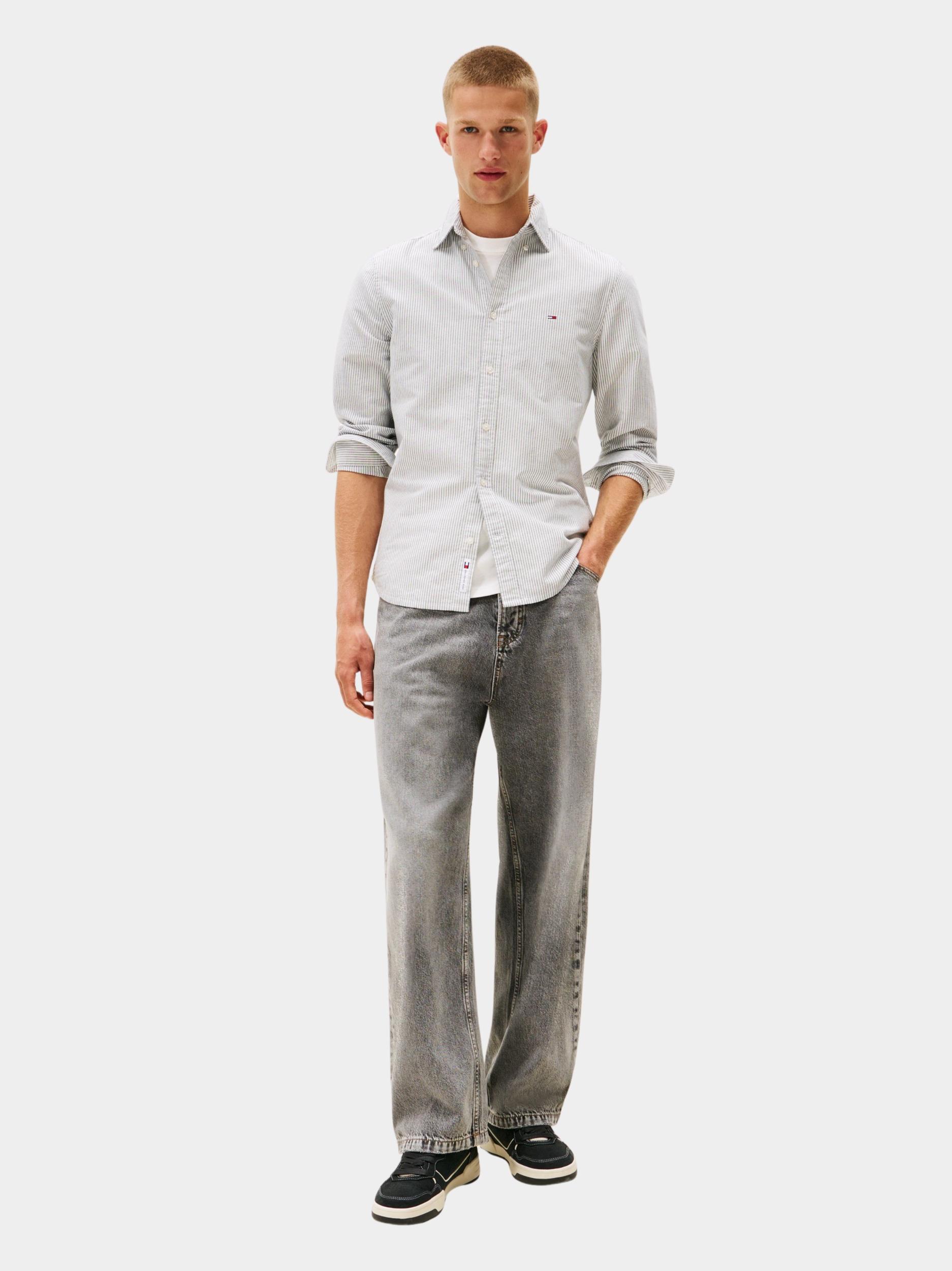 Tommy Jeans Casual hemd lange mouw Blauw TJM SLIM STRIPE OXFORD SHIRT DM0DM20668/0A6