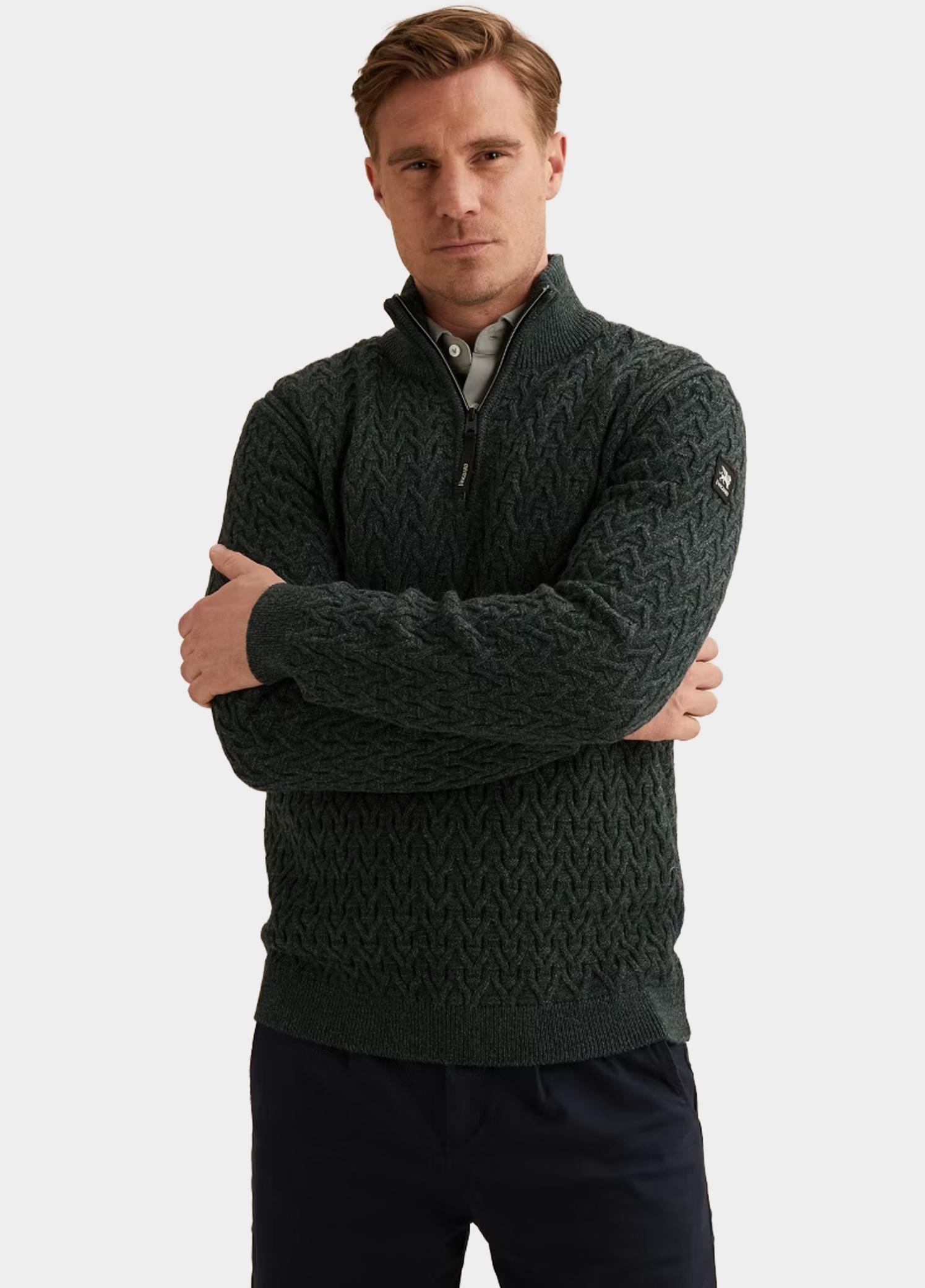 Vanguard Half Zip Groen Half zip collar wool blend VKW2609336/6520