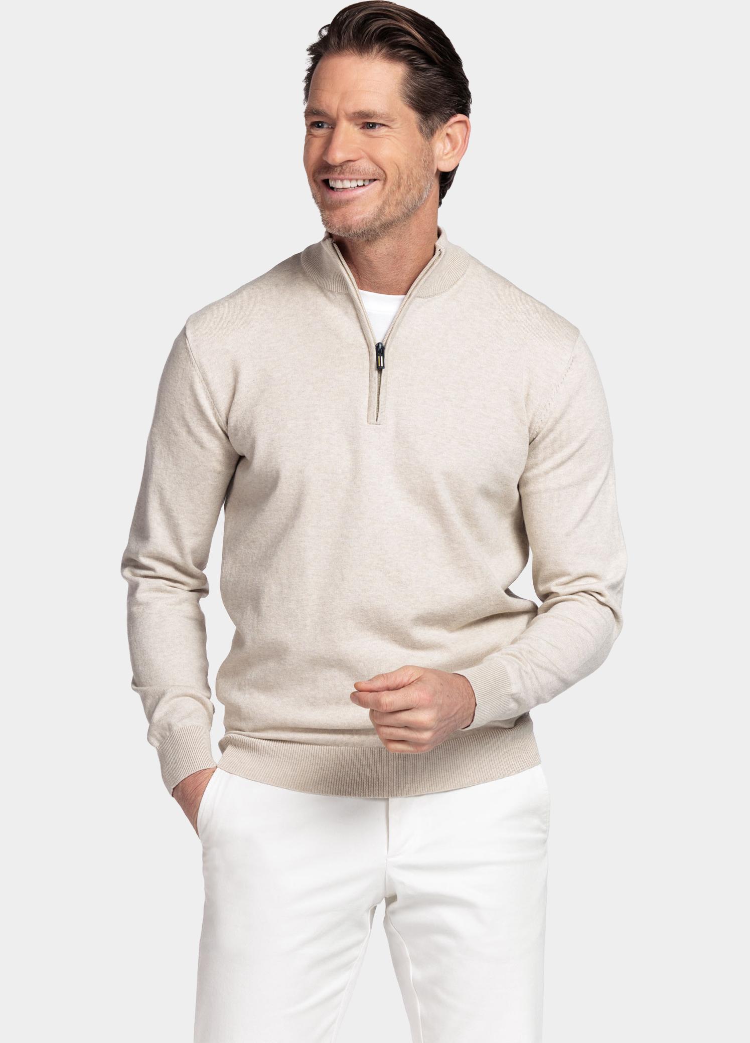 Baileys Half Zip Beige Pullover 1/2 zip  with low po 618400/825