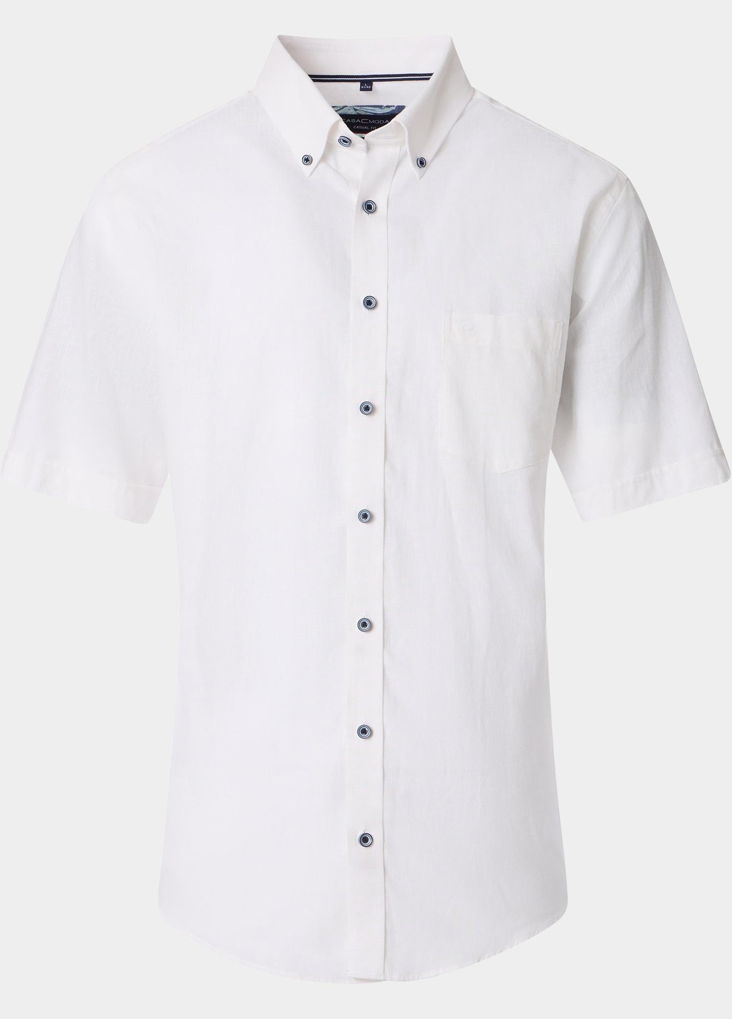 Casamoda overhemd korte mouw heren Wit B.D. Casual Short 1/ Arm 954457100/000