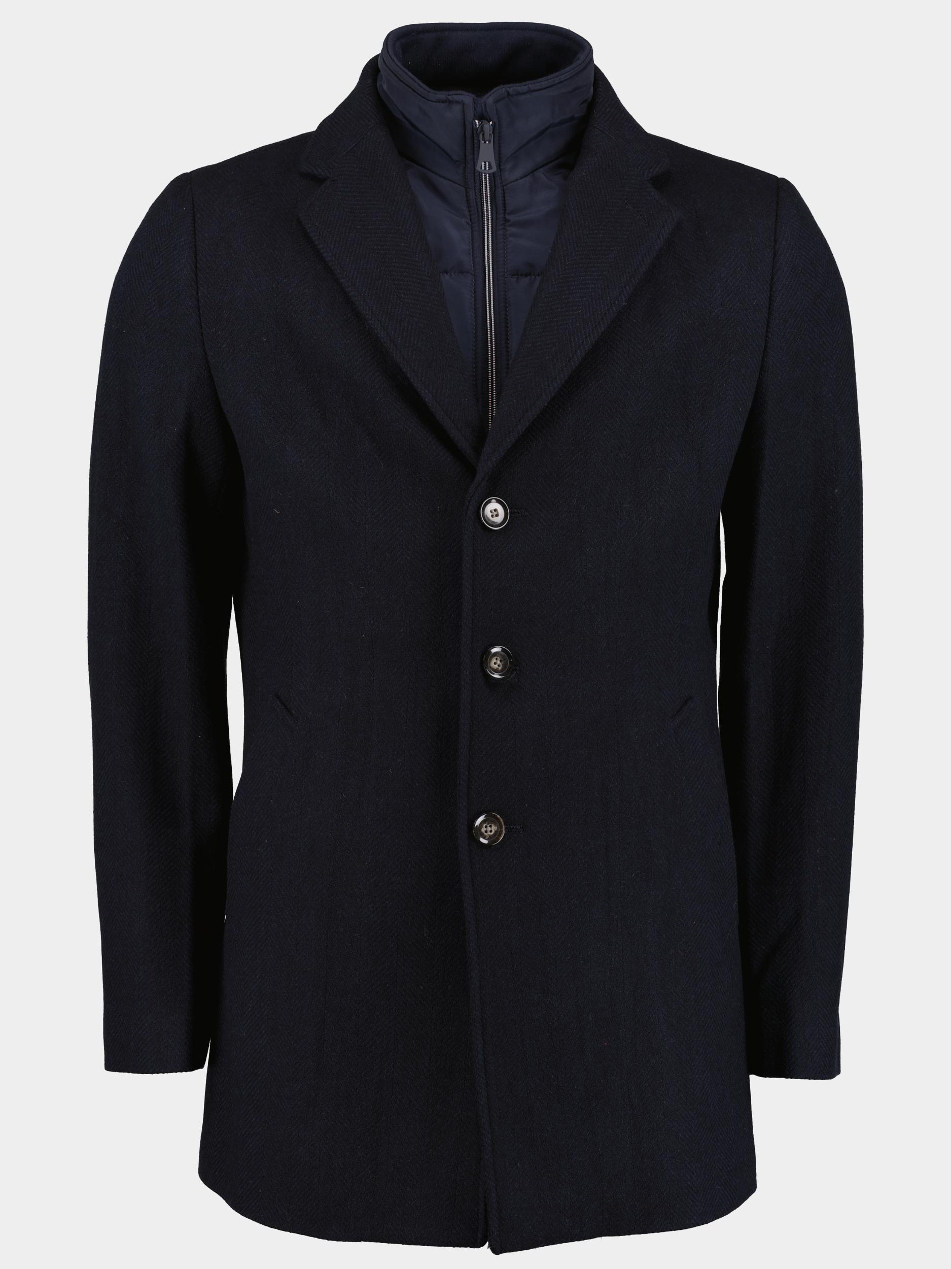 Bos Wollen Jas Blauw Job Coat Herringbone 23301JO02BO/290 navy