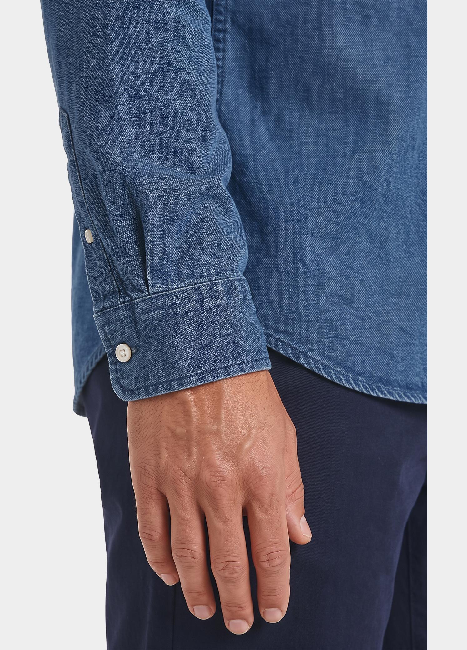 Tommy Hilfiger Overhemd heren Blauw Indigo Dobby RF Shirt MW0MW44581/1A4