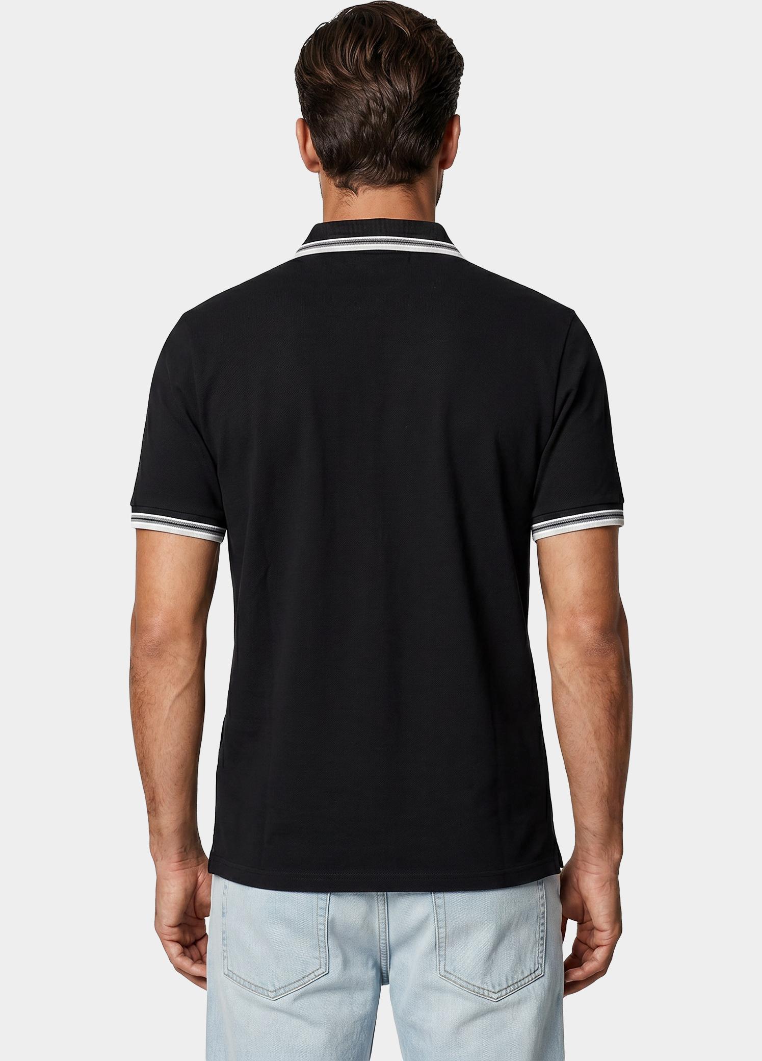 Scotland Blue Polo heren Zwart Brick Polo Plain Contrast Col SPE25108BR06SB/990 black