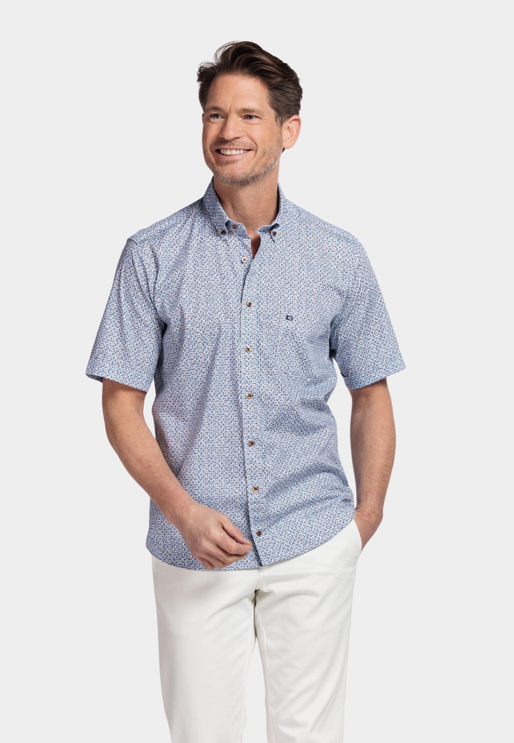 Giordano Casual hemd korte mouw Blauw League short sleeve button do 516040/60