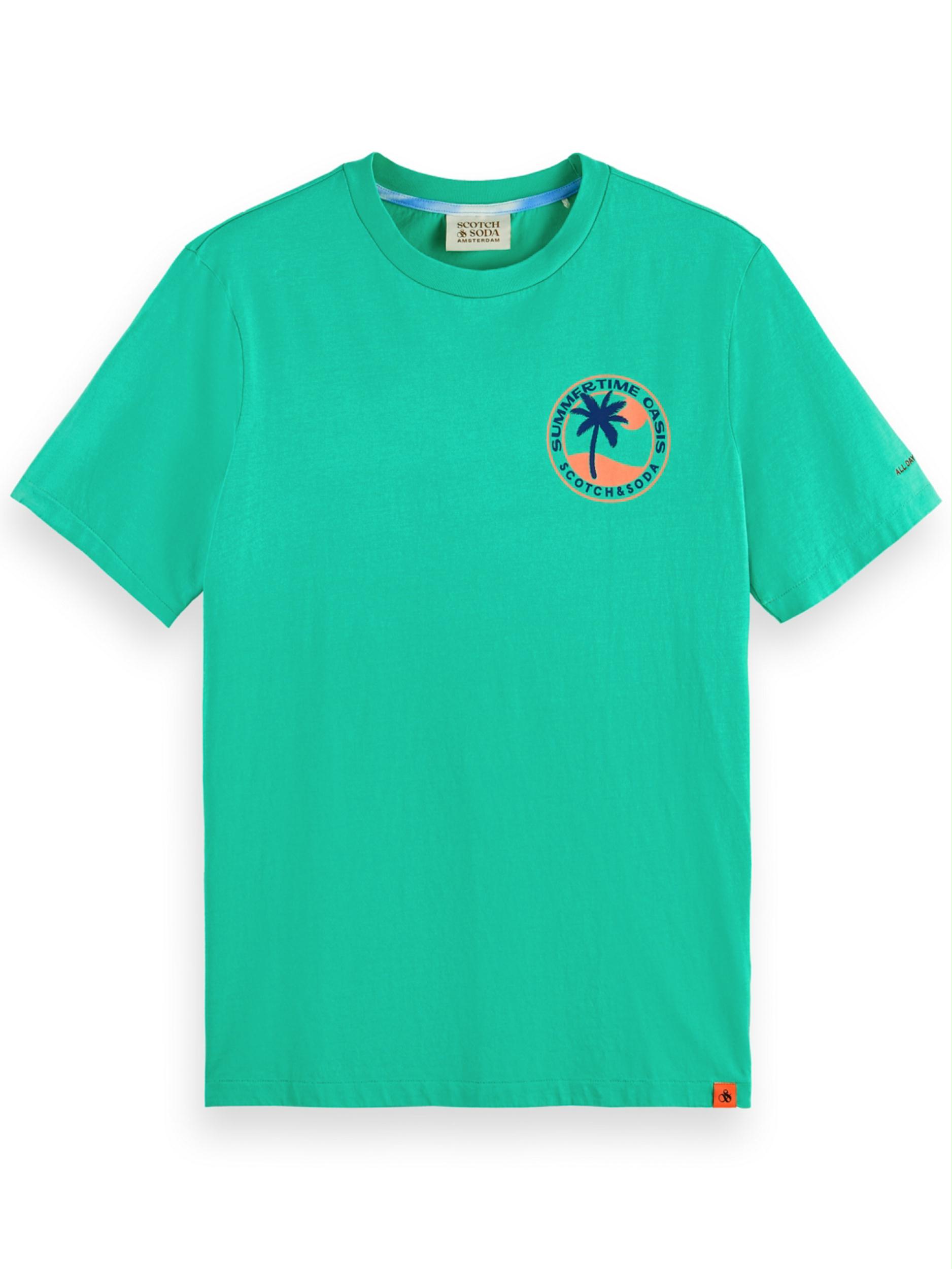 Scotch & Soda T-shirt korte mouw Groen Logo graphic jersey T-shirt in 166062/4758