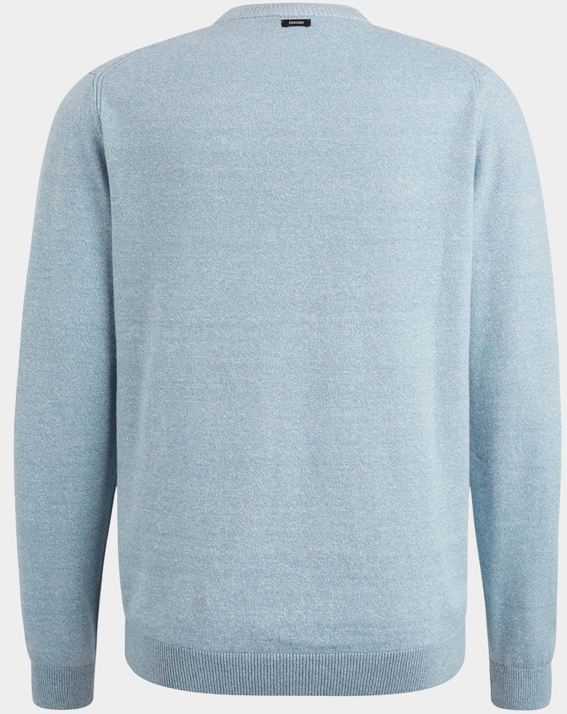 Vanguard Pullover Blauw Crewneck cotton linen blend VKW2502301/5407