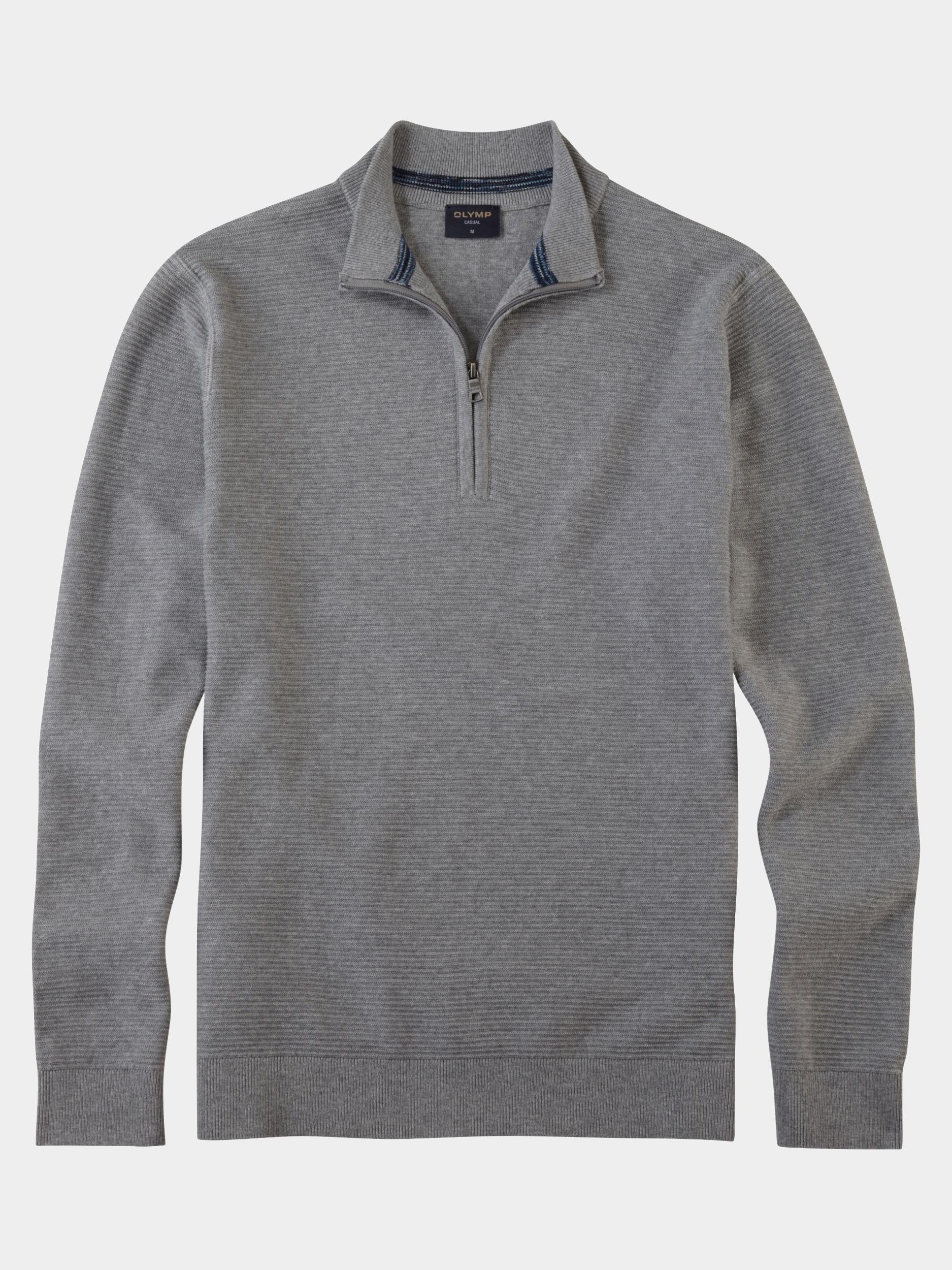 Olymp Half Zip Grijs Troyer Strick 530465/62