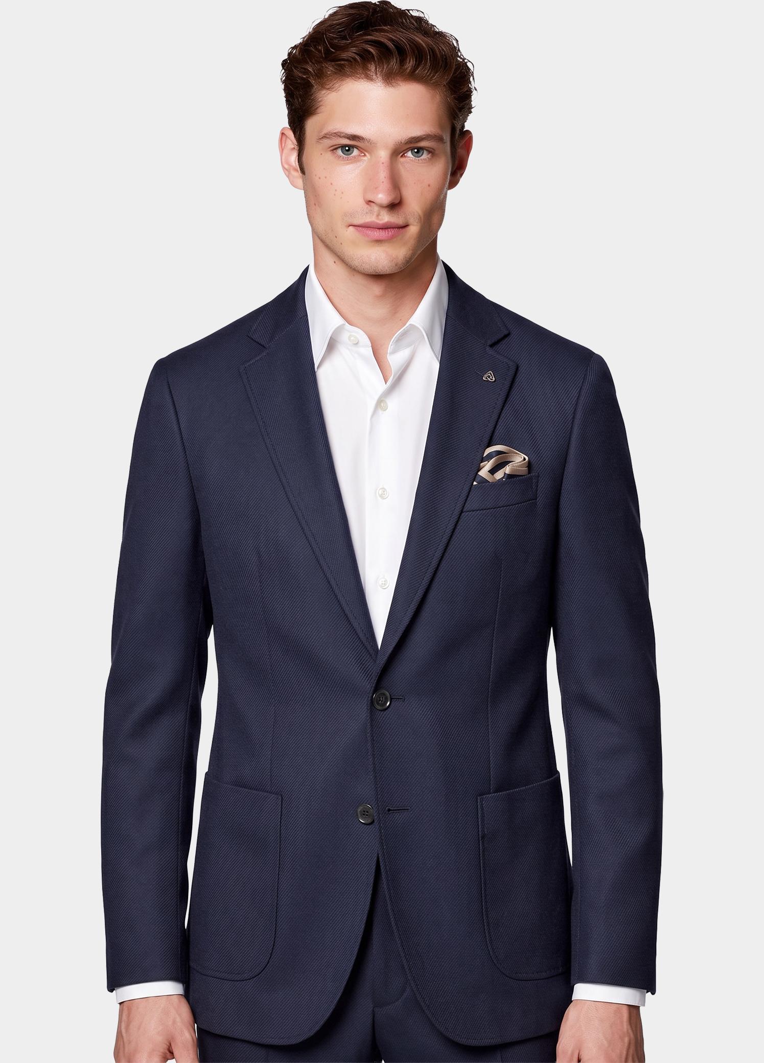 Scotland Blue Colbert Blauw Lommer Jacket With Inlay Drop SPE263037LO91SB/4001