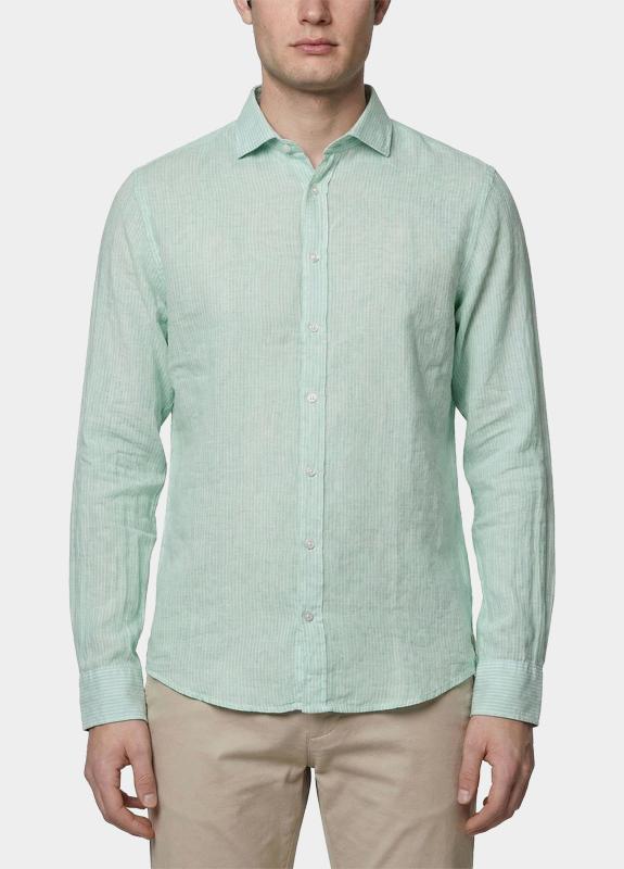 Blue Coast Overhemd heren Groen 100% linnen, regular fit 118R/0045