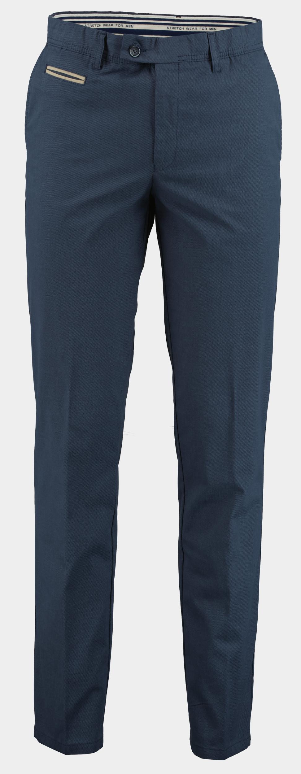 F043 Katoenen Broek Blauw Stretch katoen flatfront 2062.1.11.124/610